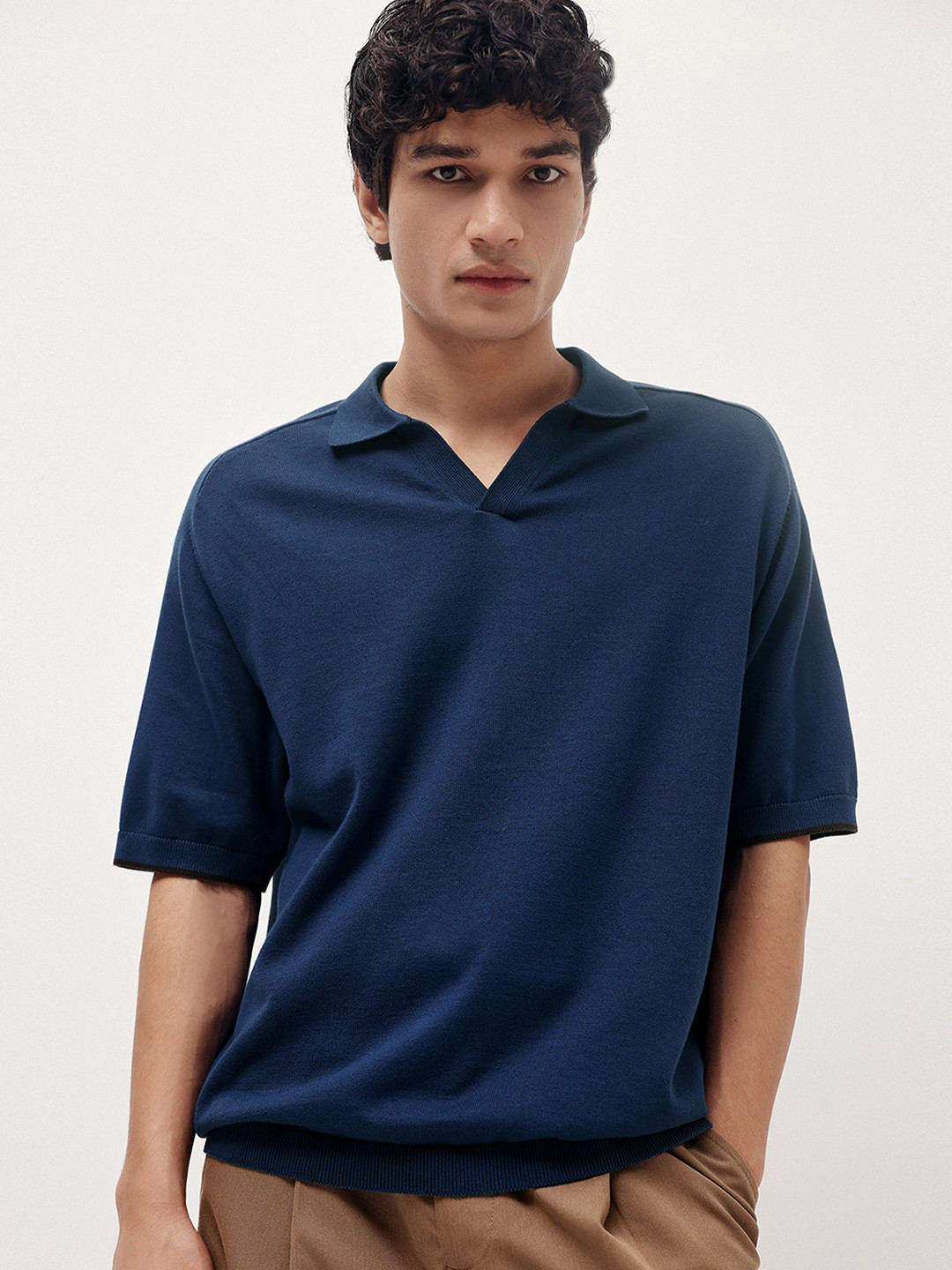 Andamen Men Casual Structured Cotton Relaxed Fit Polo