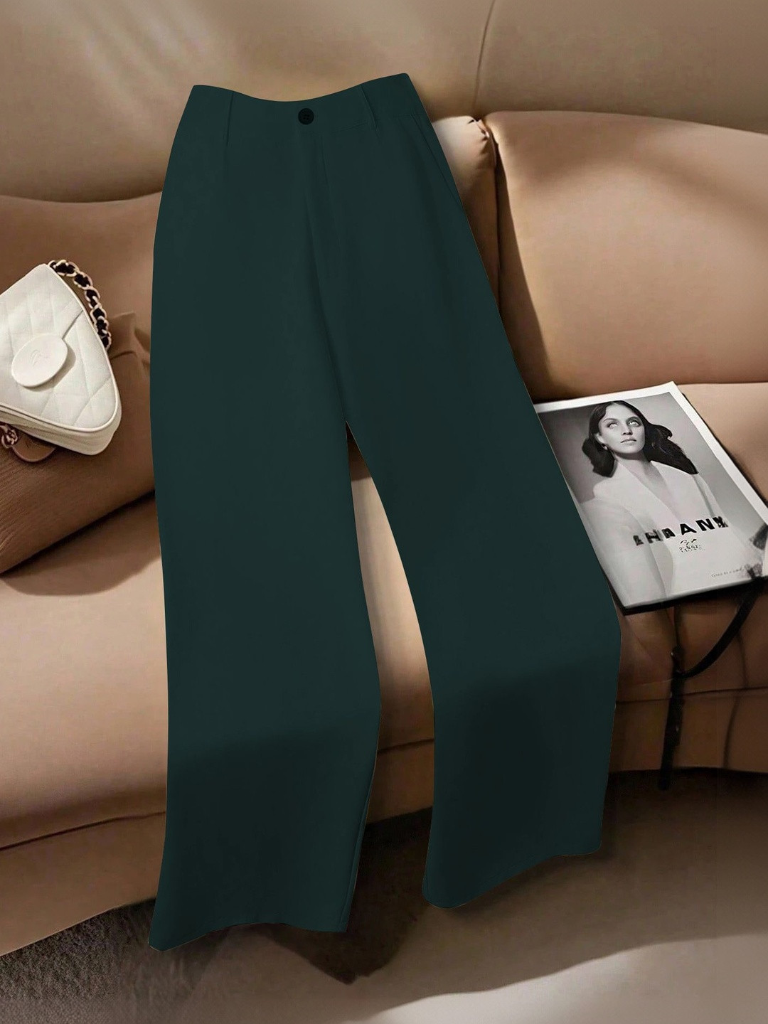 KERI PERRY Women High-Rise Relaxed Fit Formal Trousers