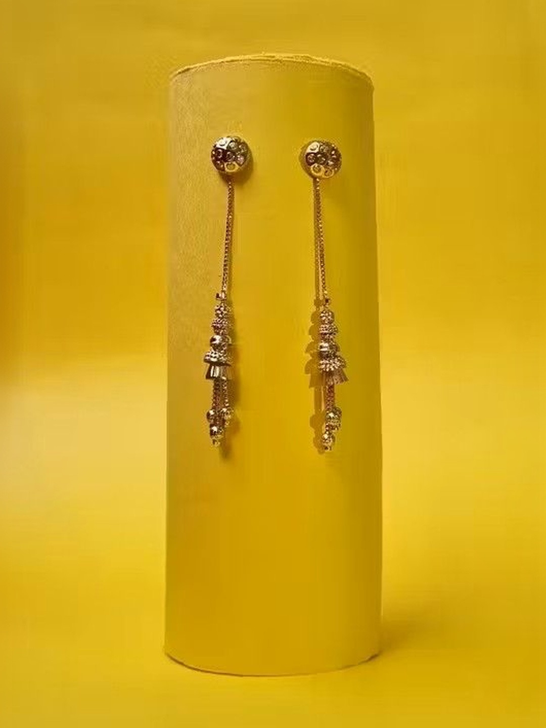 SFJ JEWELLERY Gold-Plated Geometric Drop Earrings