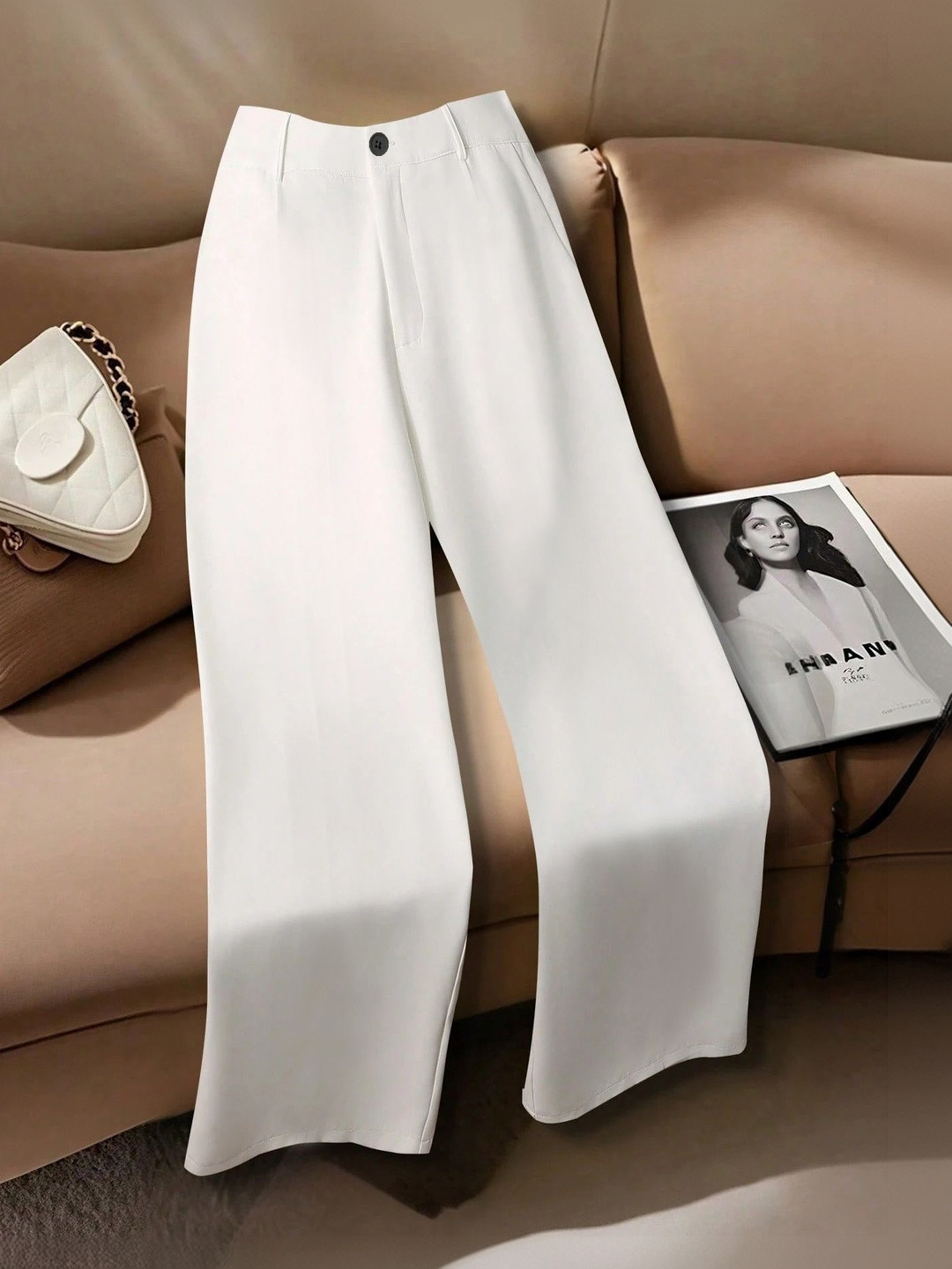 KERI PERRY Women New Basics High-Rise Relaxed Fit Formal Trousers