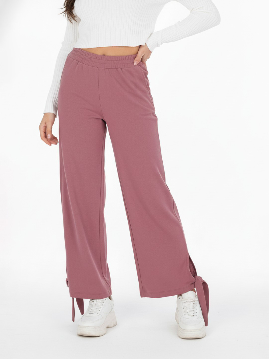 glitchez Women High Rise Tie-Up Detail Track Pants