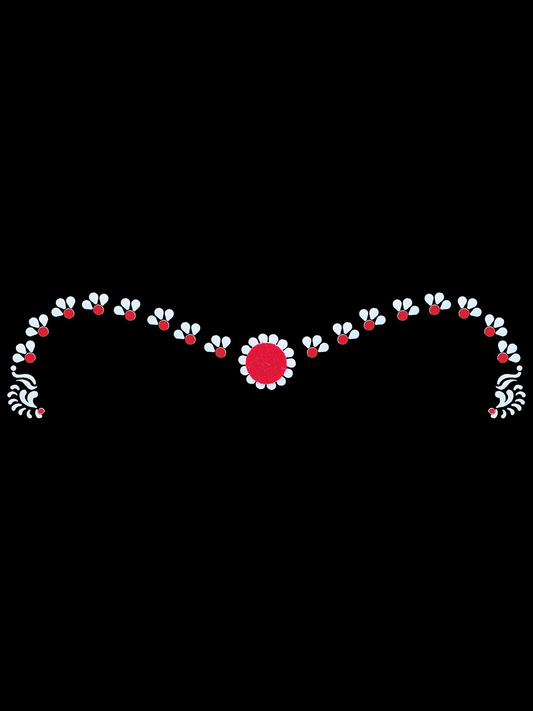 Comet Busters Kolka Bengali Handcrafted Bindi - Red & White