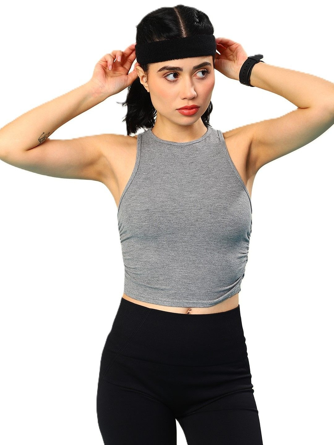 YANA FASHION Women Pack Of 2 Round Neck Cotton Tank Crop Tops