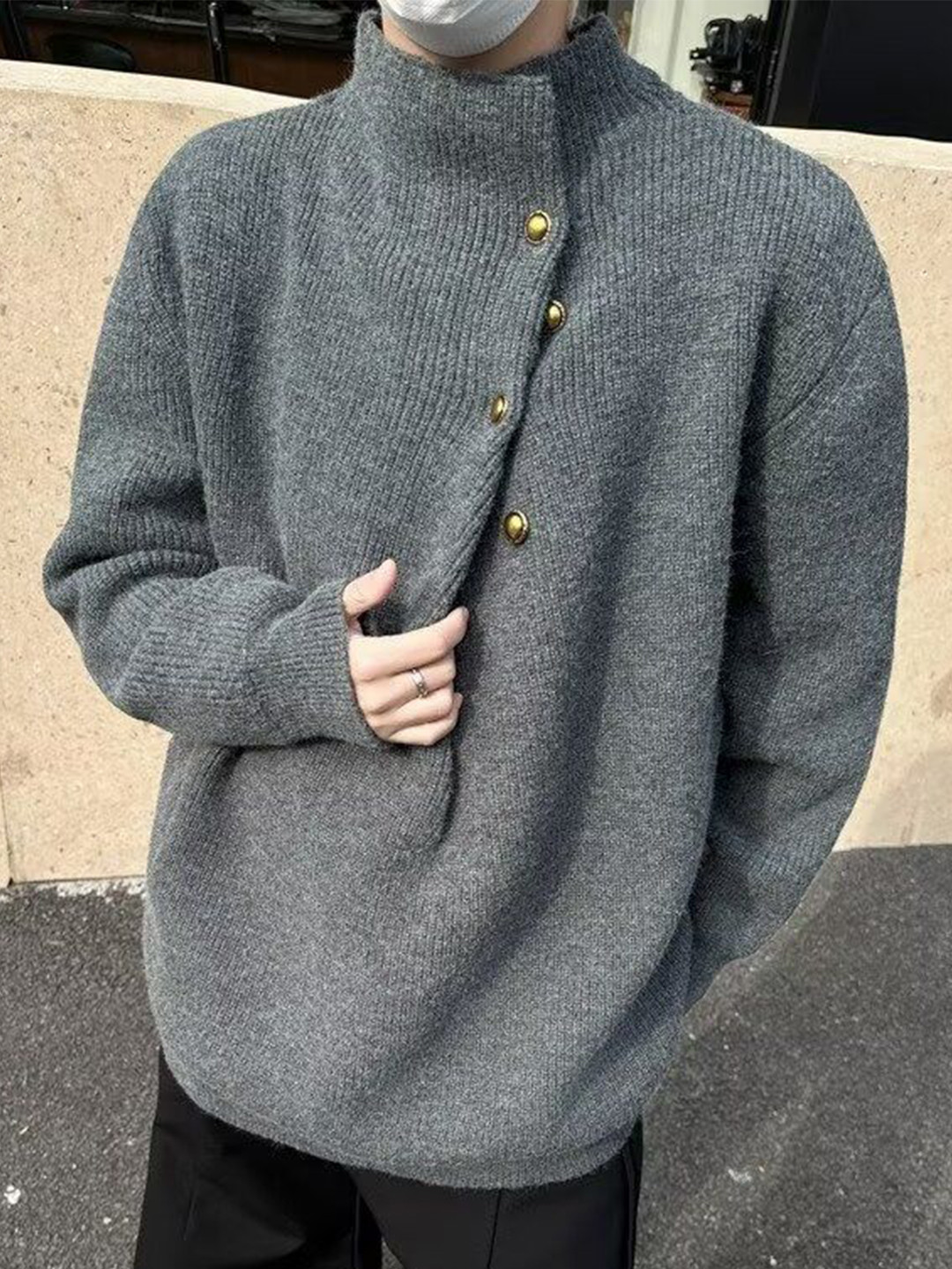 StyleCast x Revolte Turtle Neck Long Sleeves Longline Pullover