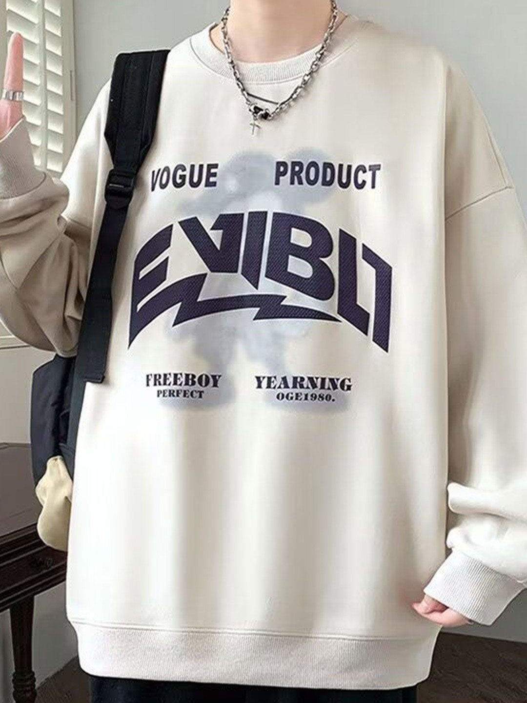 Vogue Product Typography Round Neck Sweatshirt