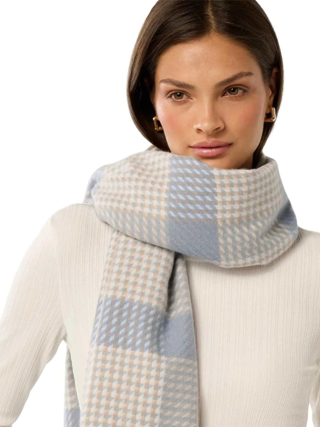 Forever New Women Wynne Waffle Check Scarf with Tassells