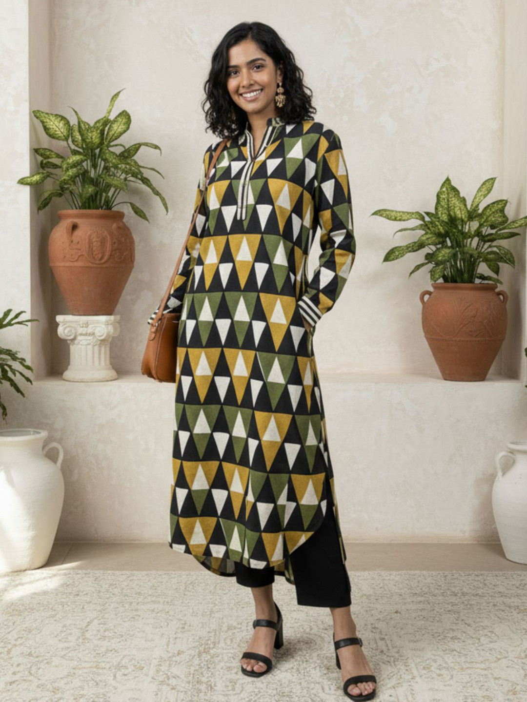 Safeera Women Geometric Printed Kurta