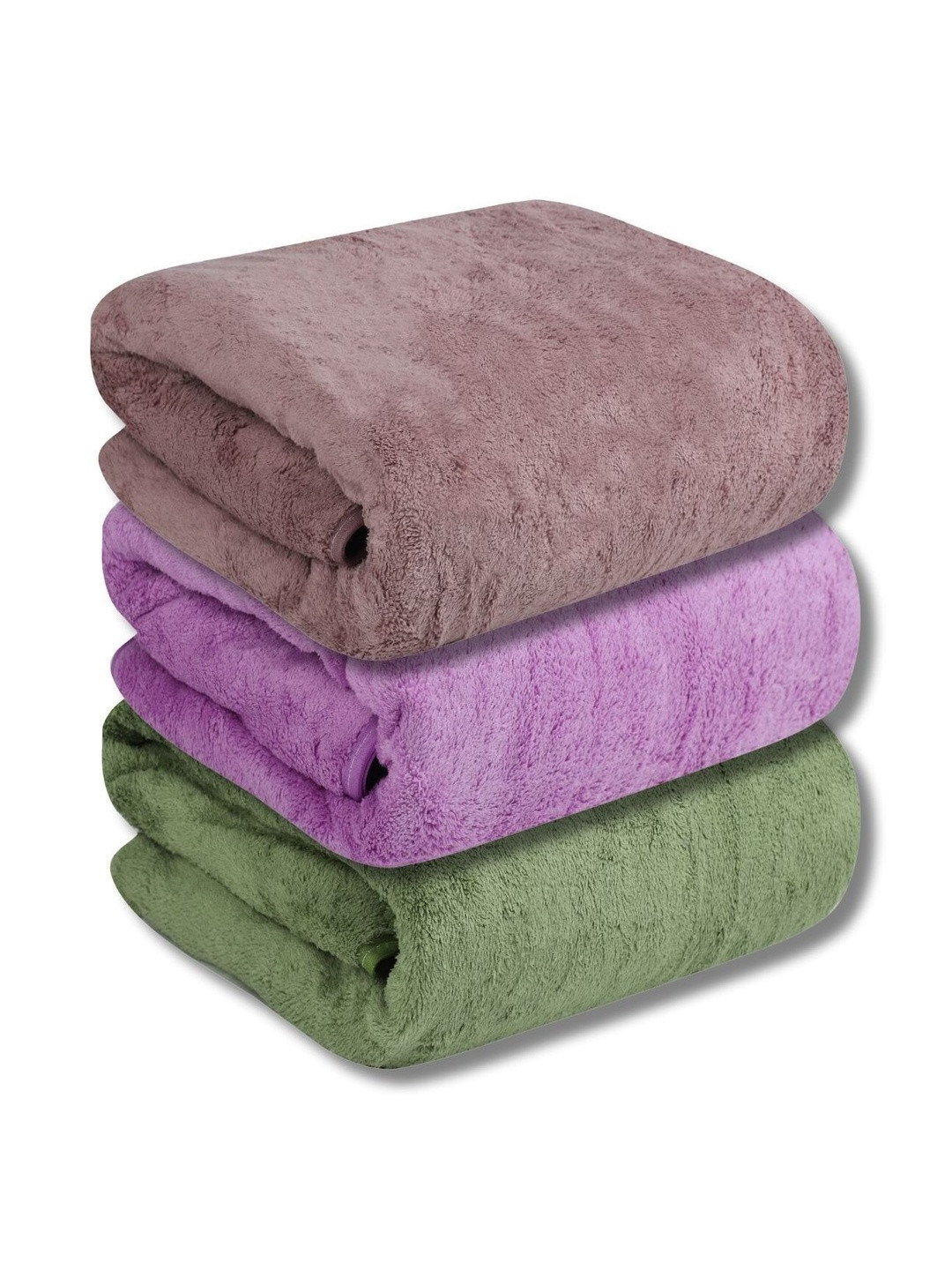 Fezora Green & Purple 3 450 GSM Bath Towel