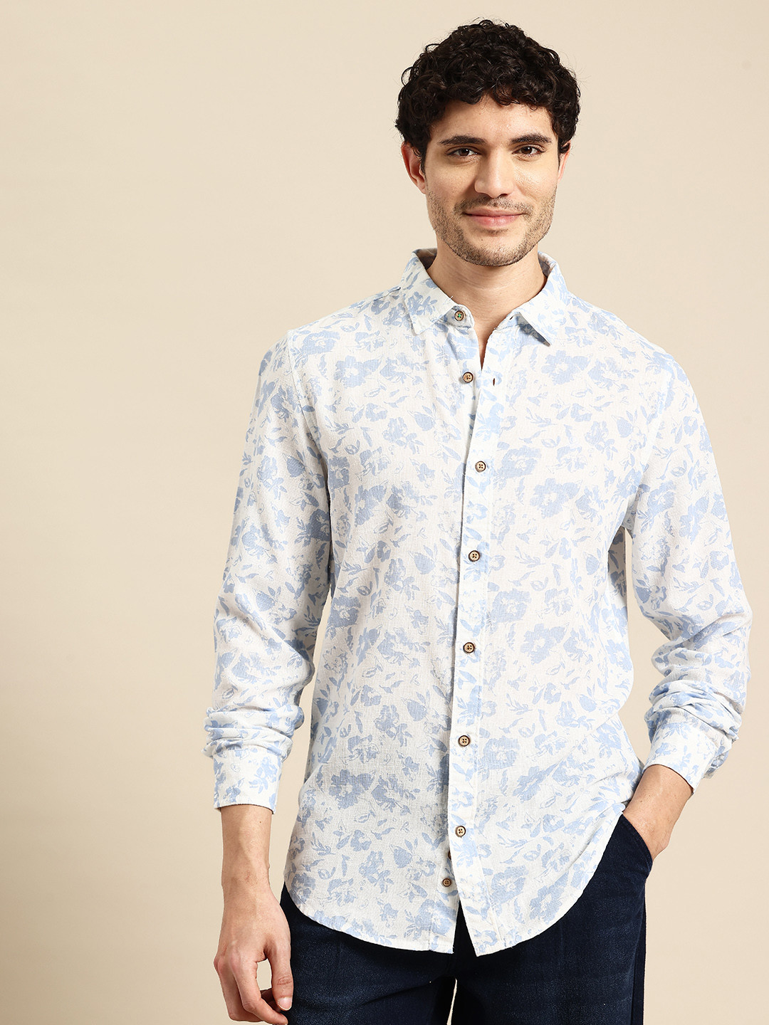 United Colors of Benetton Slim Fit Floral Print Casual Shirt