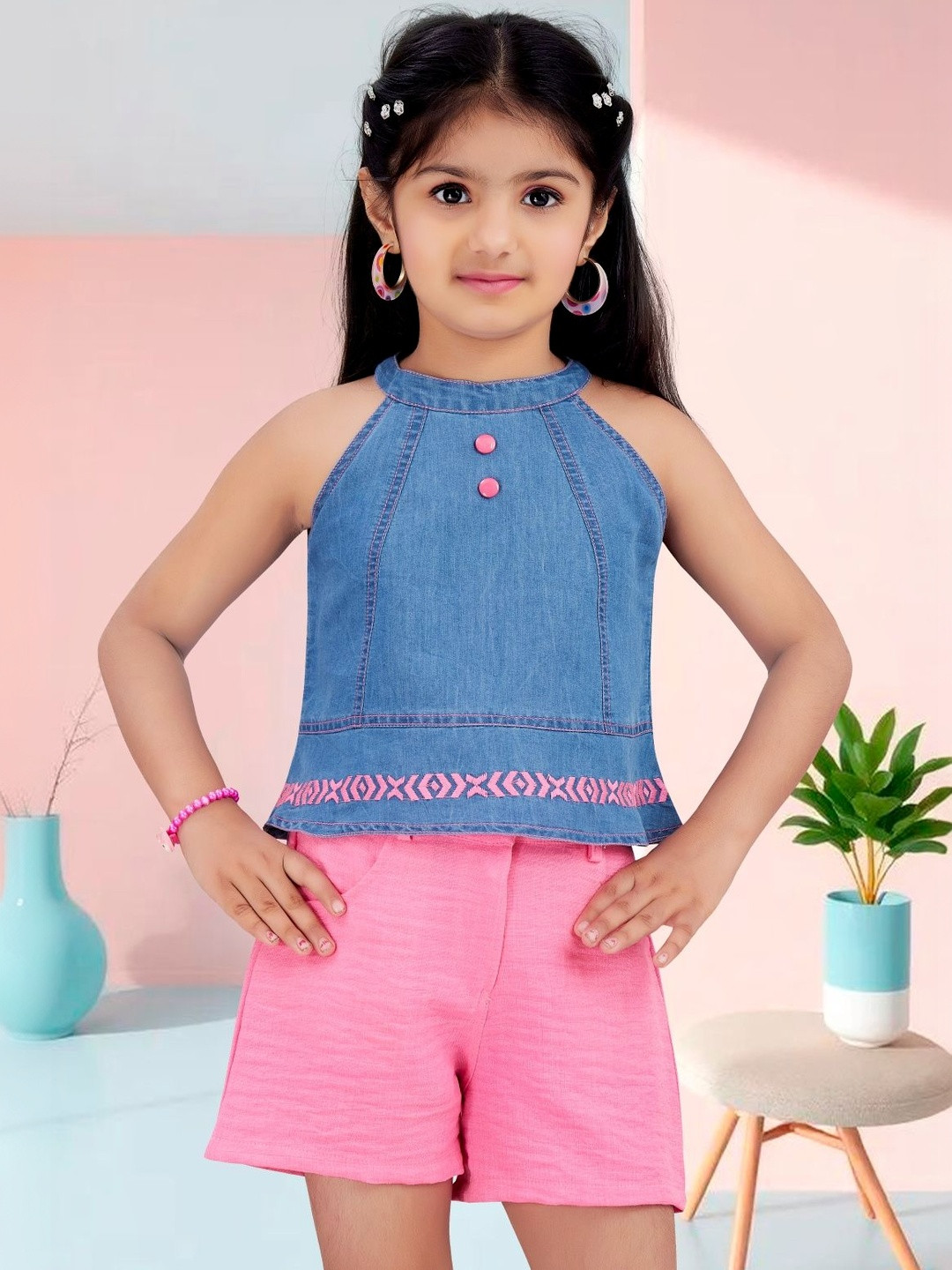 Lei-Chie Girls Top with Shorts