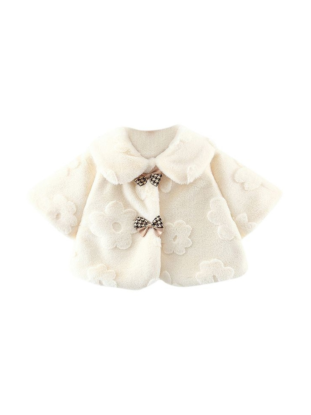 StyleCast x Revolte Girls Self Design Peter Pan Collar Princess Coat