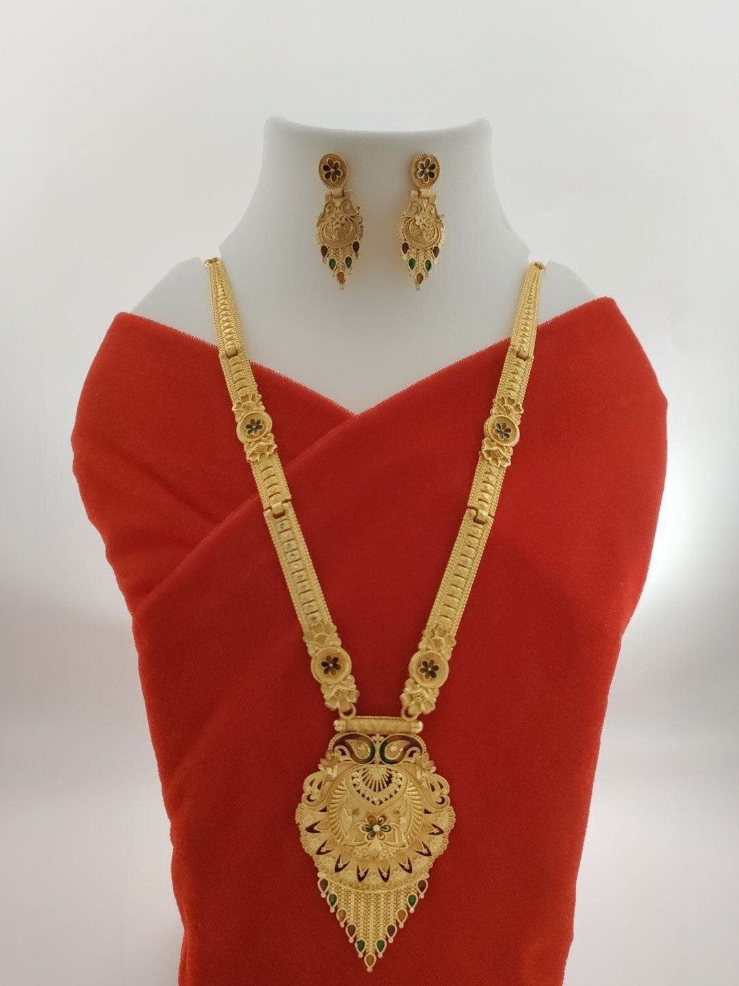 JEWELLERY HEAVEN Gold-Plated Enamelled & Beaded Jewellery Set