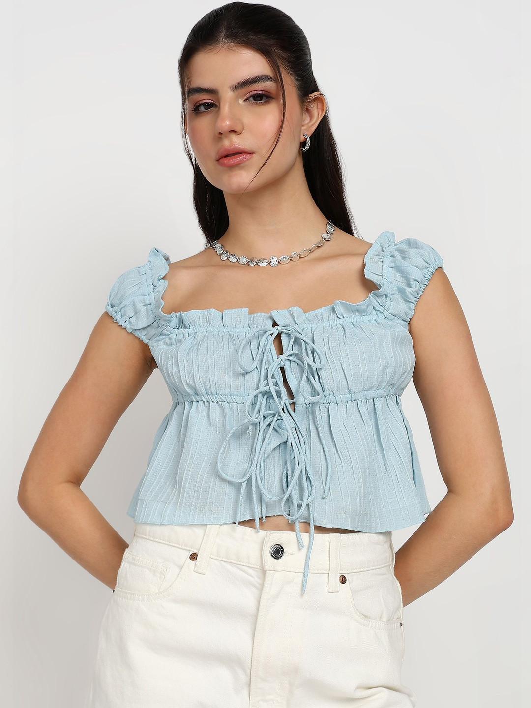 Asami Puff Sleeve Crop Top