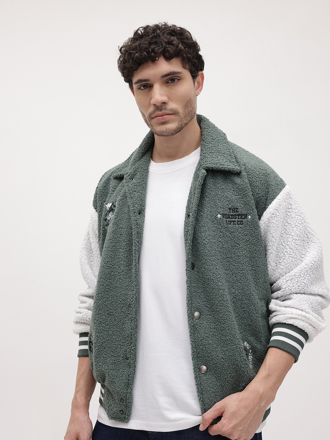 The Roadster Life Co. Embroidered Bucle Varsity Jacket