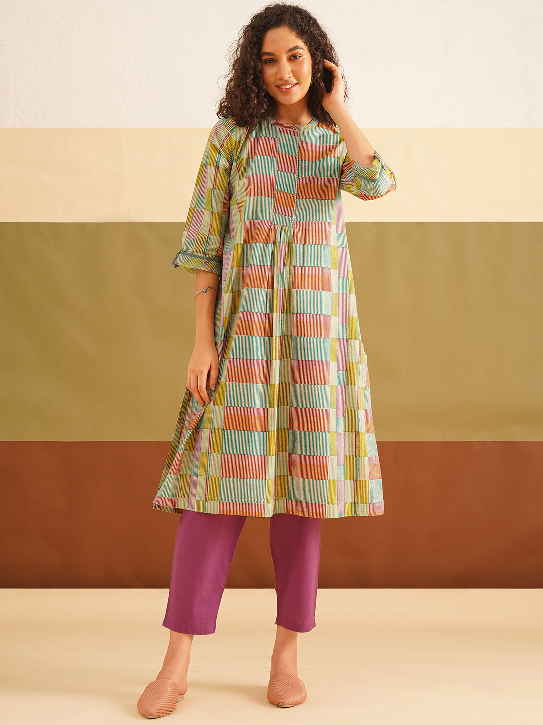 JAYPORE Women Geometric Printed Indie Prints Kurta