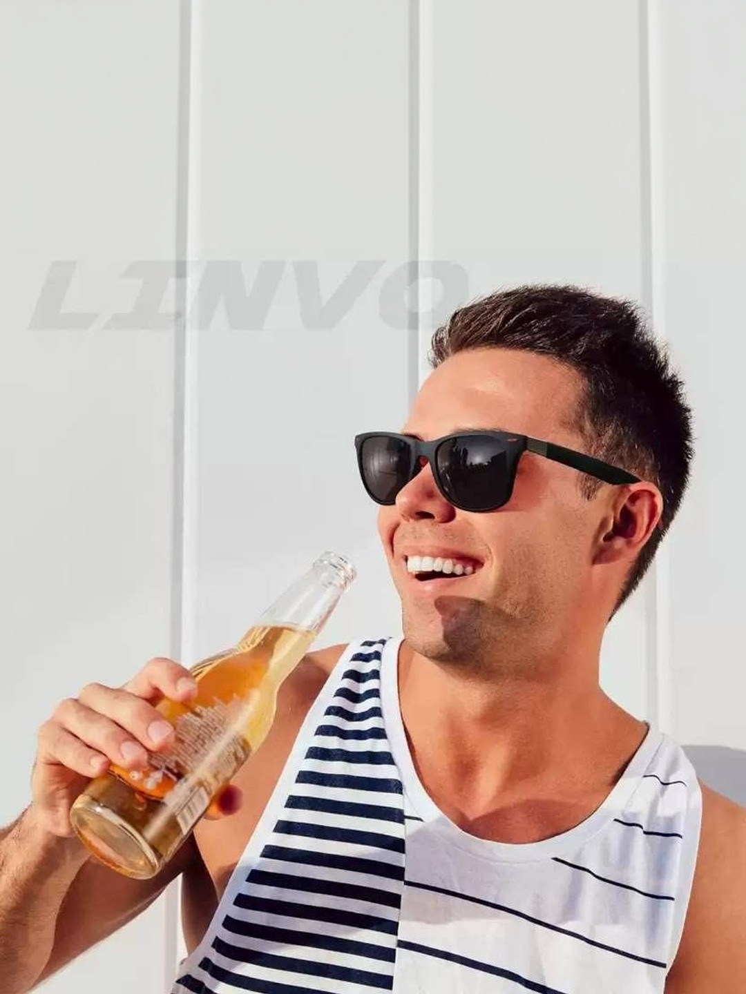 MARSH-X Unisex Grey Lens & Black Wayfarer Sunglasses with