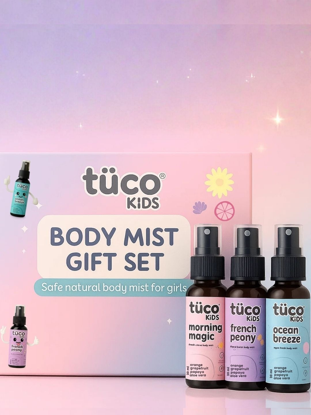 Tuco Intelligent Set Of 3 Morning Magic, French Peony & Ocean Breeze Body Mist- 30 ml Each