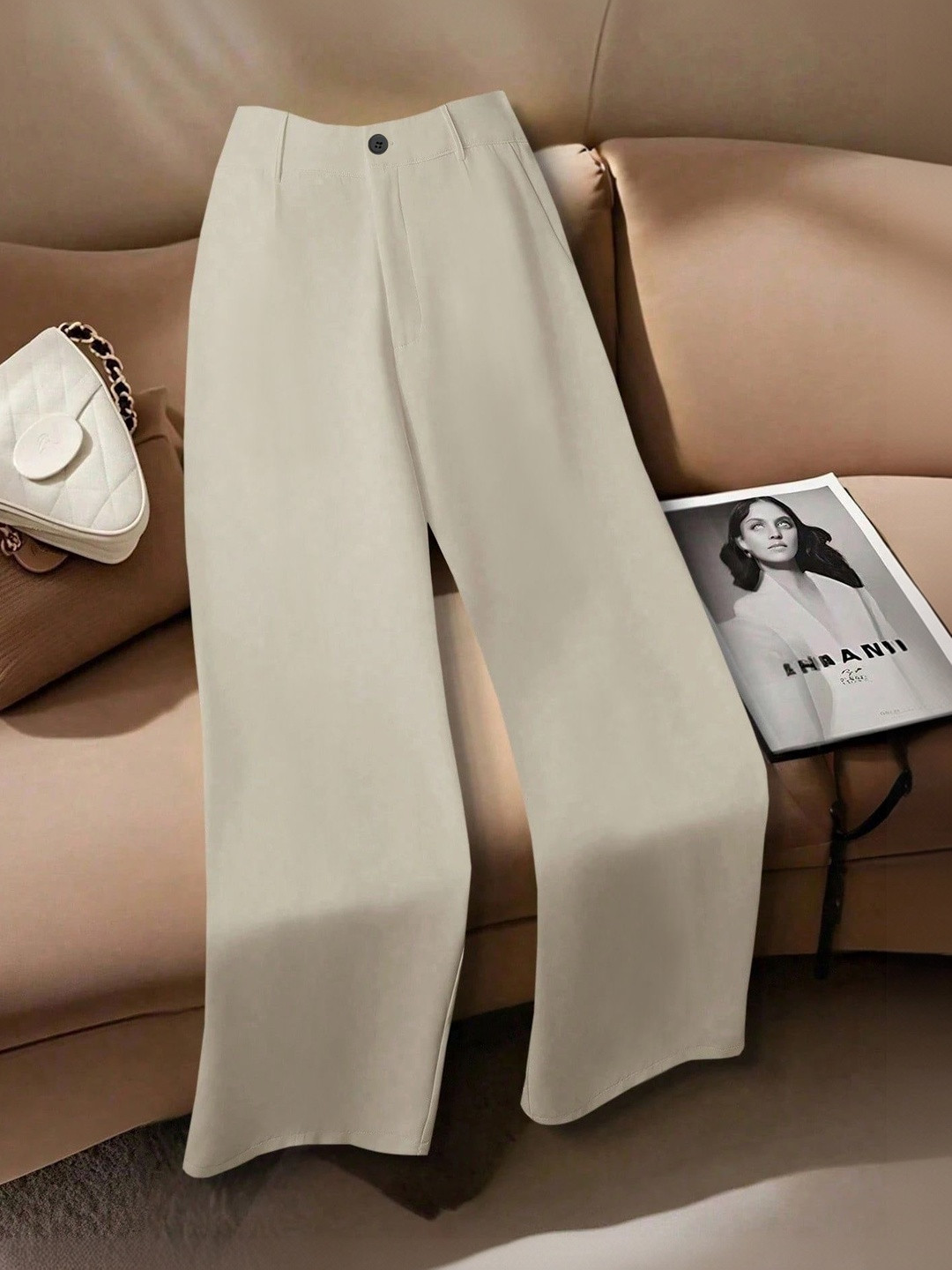 KERI PERRY Women New Basics High-Rise Relaxed Fit Formal Trousers
