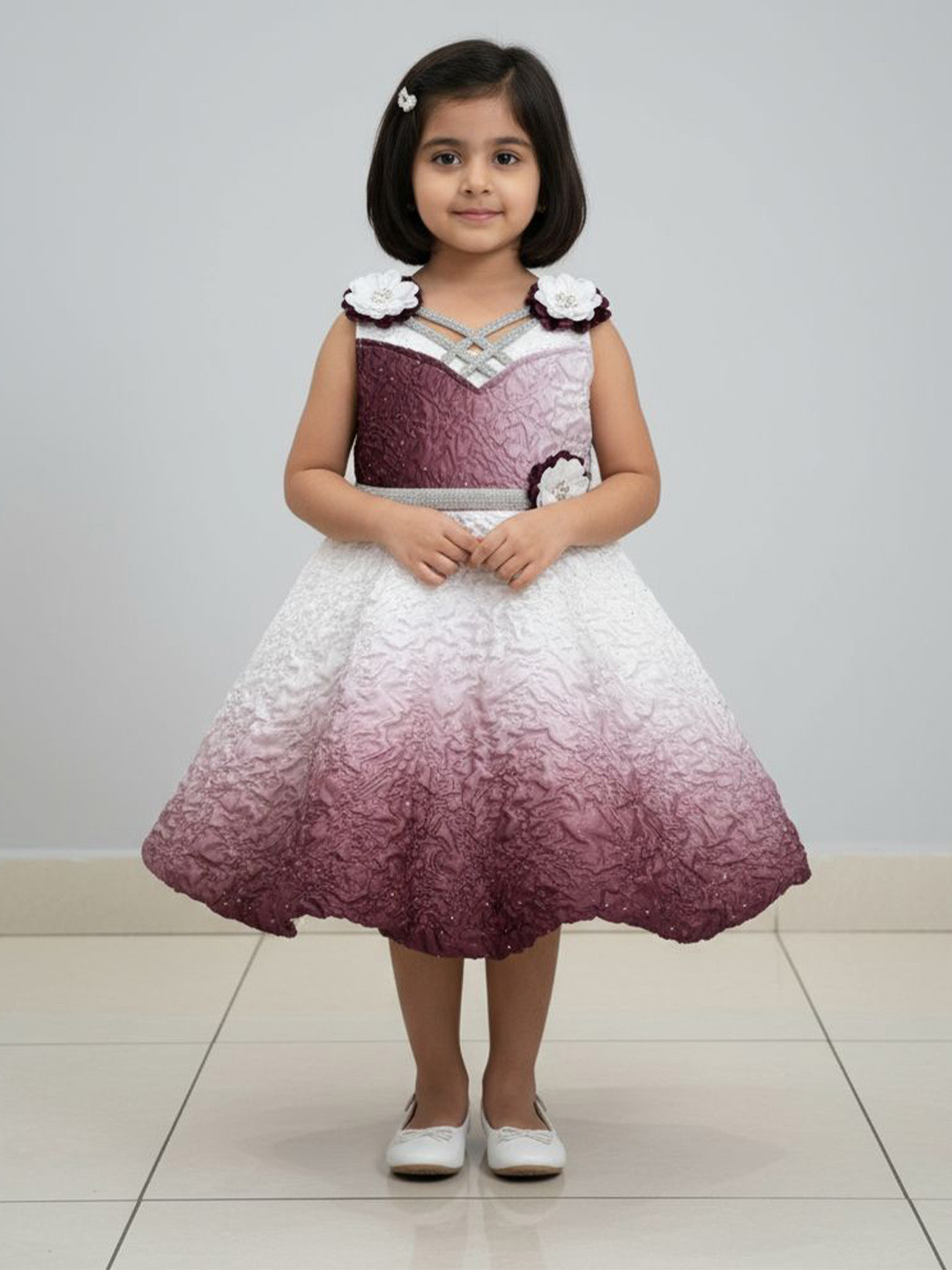 Spring Unicorn Satin Fit & Flare Dress