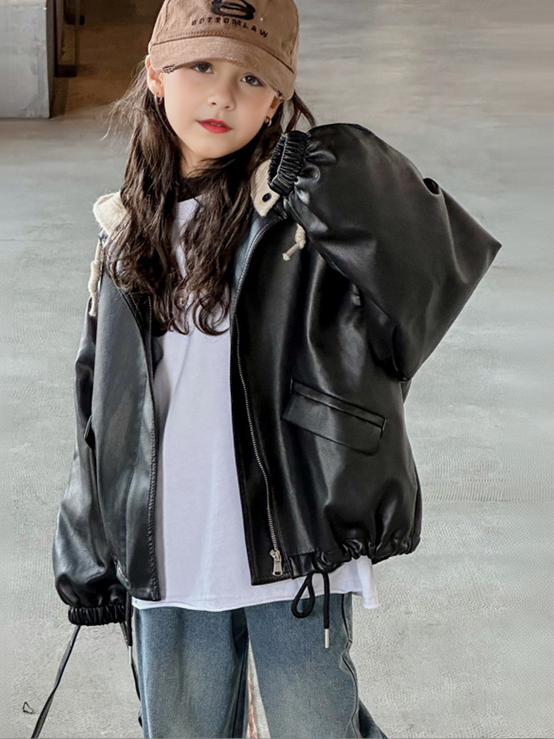 FOREVER FRIDAY Girls Solid Biker Jacket