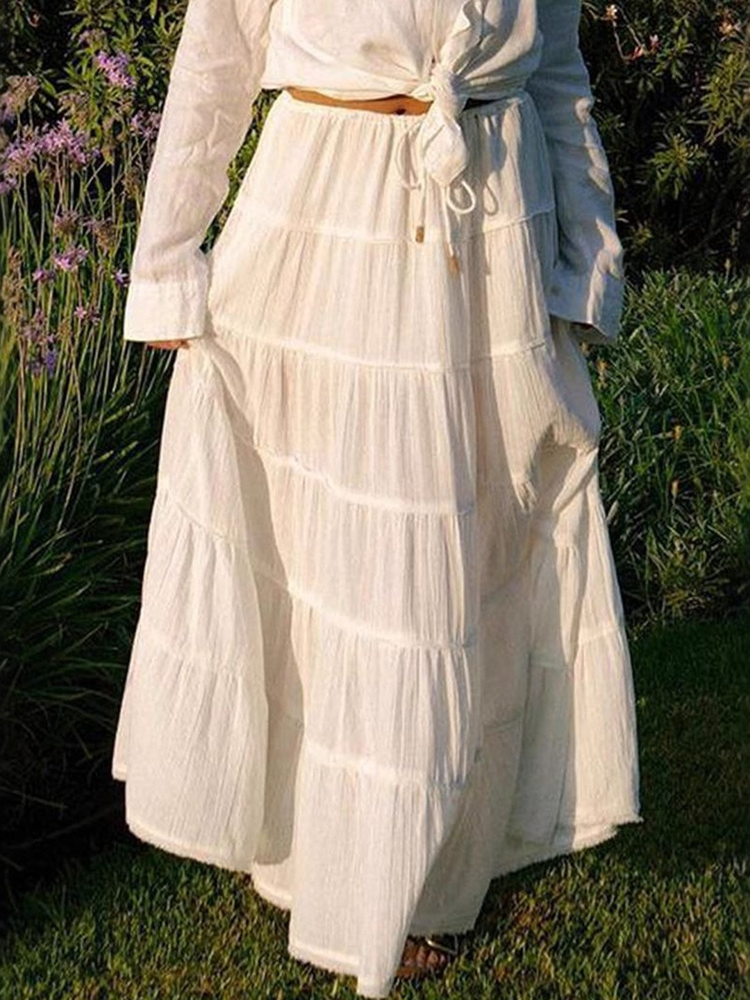 StyleCast Gathered Or Pleated Opaque A-Line Maxi Skirt