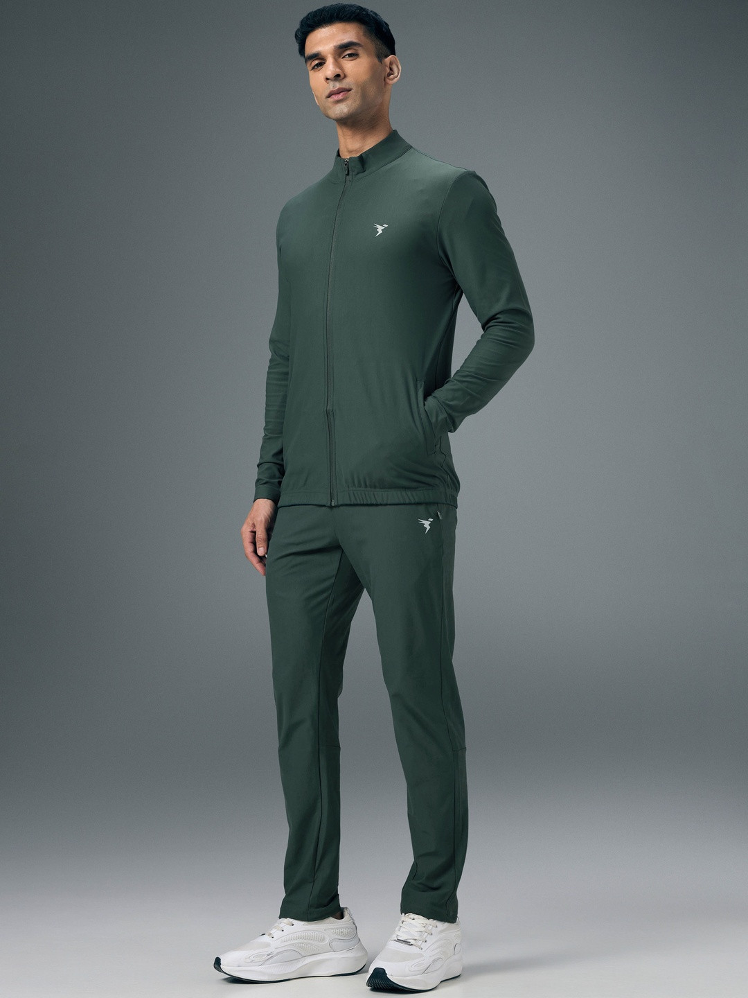 Technosport Men Solid Slim Fit Sports Tracksuit with DURACOOL Activewear Set