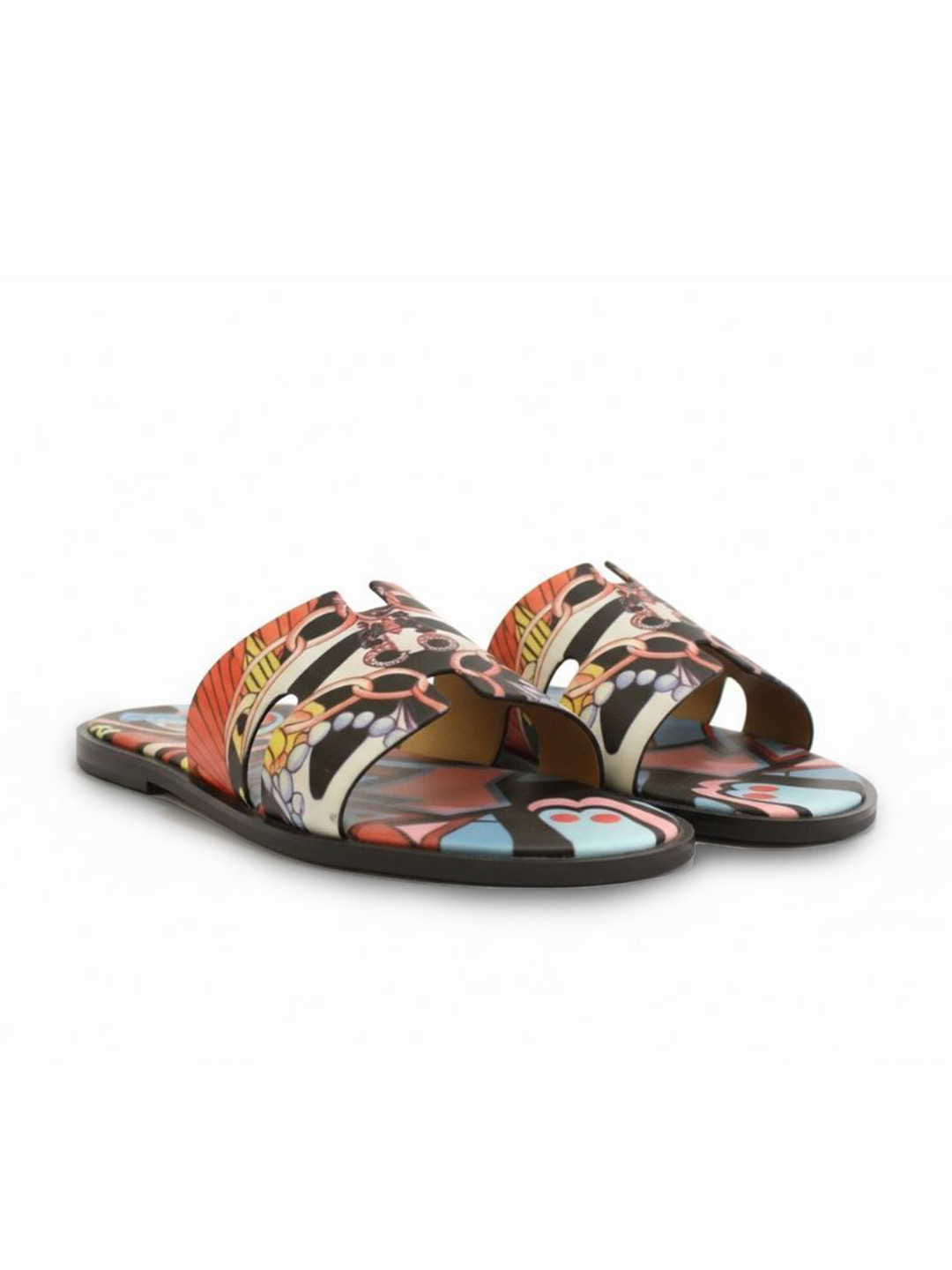 ITALIAN SHOES CO Abstract Printed Patterned Outsole Sliders