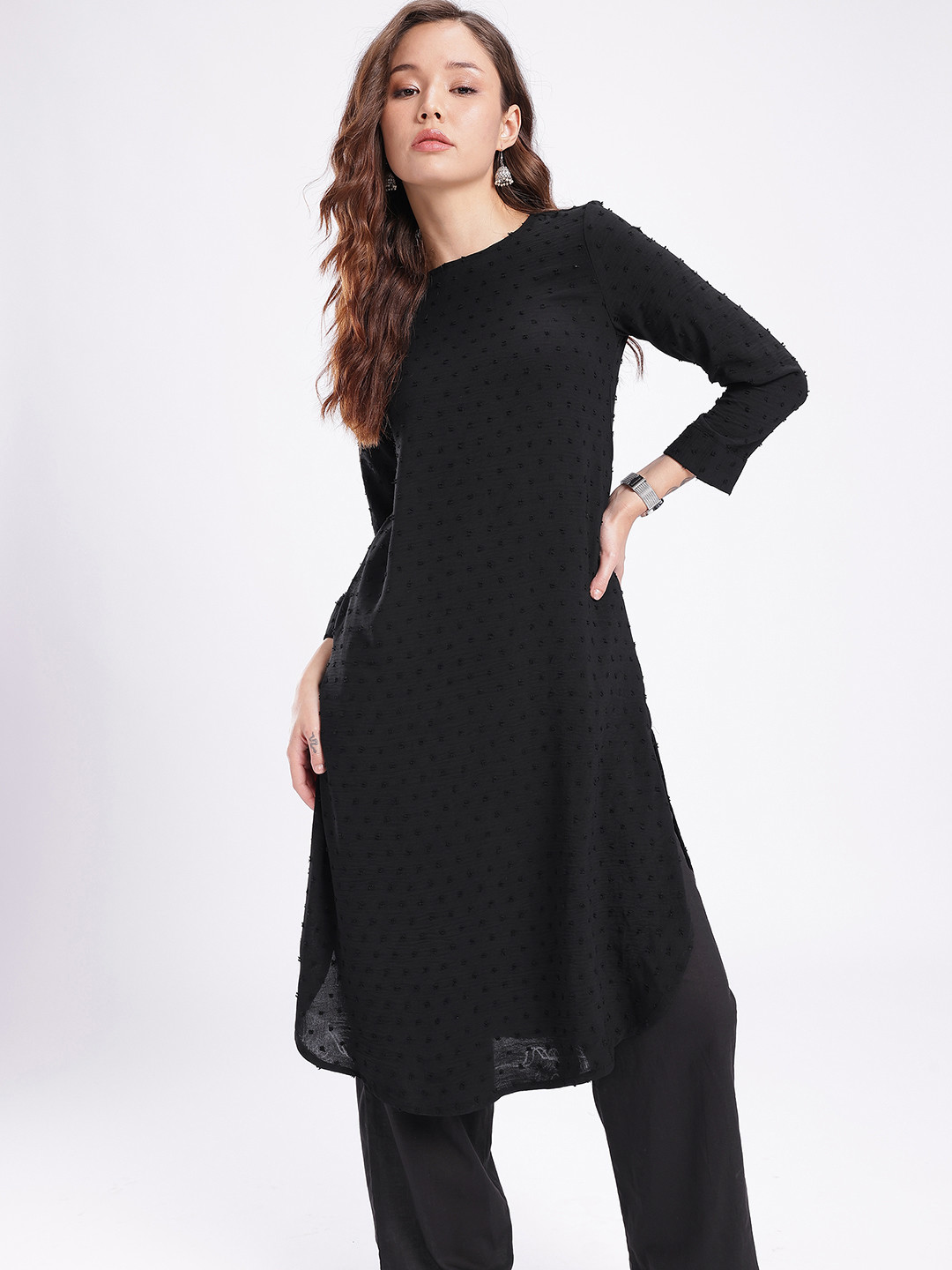 fusion by glitchez Dobby Weave Kurta Set