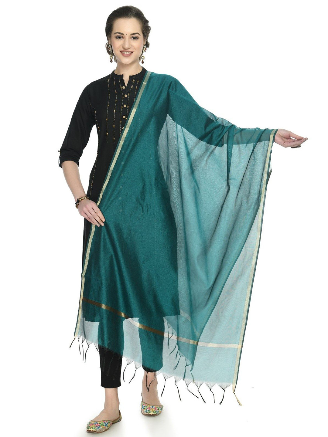 A R SILK DUPATTA HUB Art Silk Dupatta with Zari