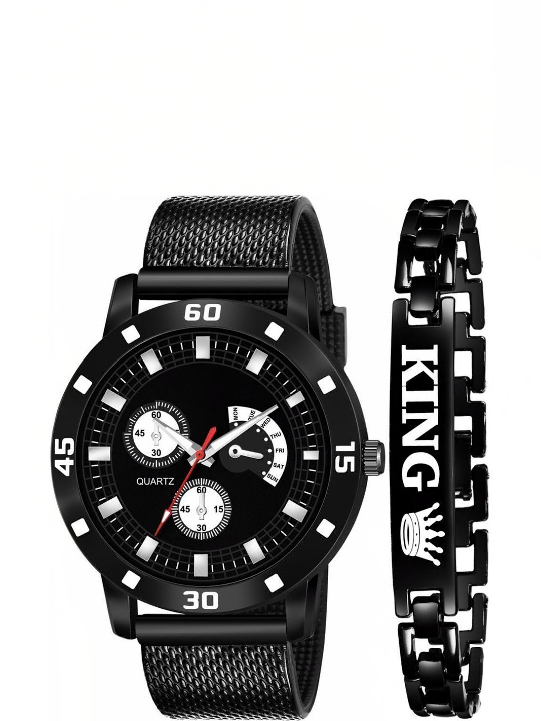 Miss Perfect Unisex Printed Dial & Straps Analogue Multi Function Watch QW85 With Bracelet