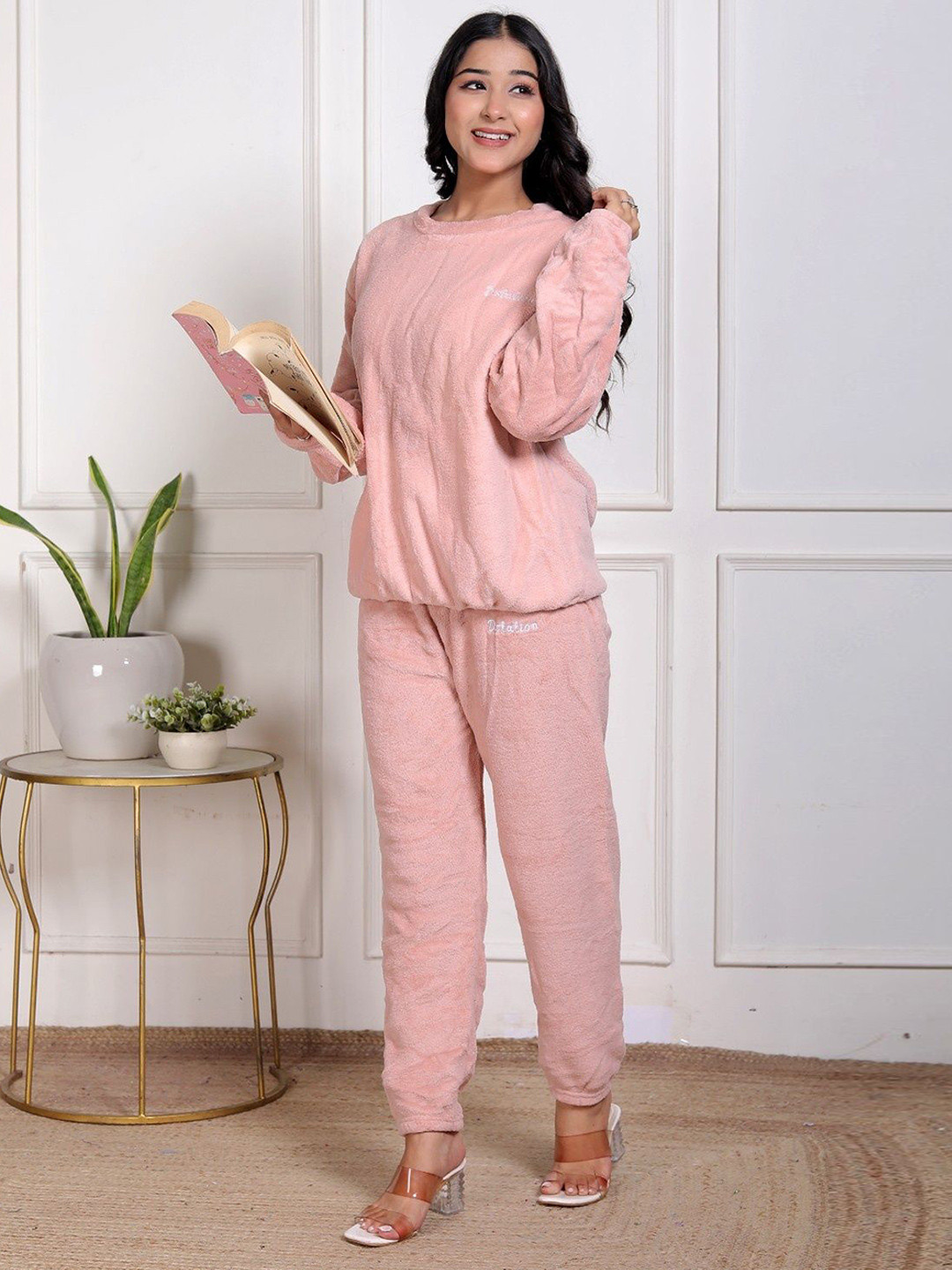 GRX Women Pure Wool Solid Long Sleeves Corset Dress