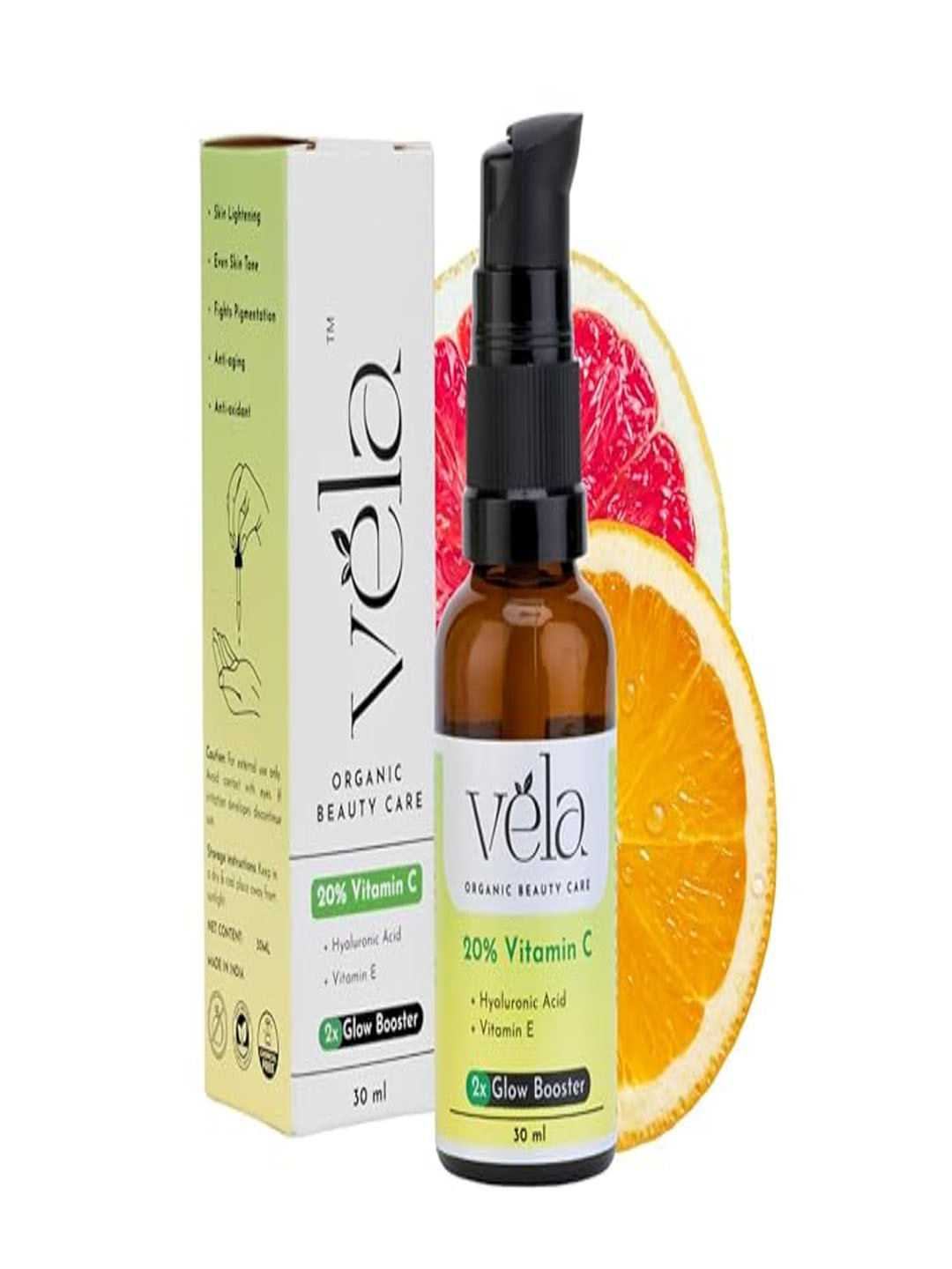 Vela Organic Beauty Care 20% Vitamin C Glow Booster Face Serum - 30 ml