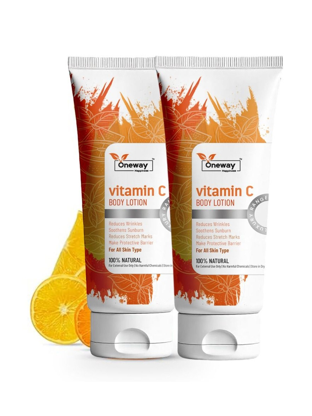 Oneway Happiness Set Of 2 Natural Vitamin C Body Lotion With Lemon - 100 ml Each