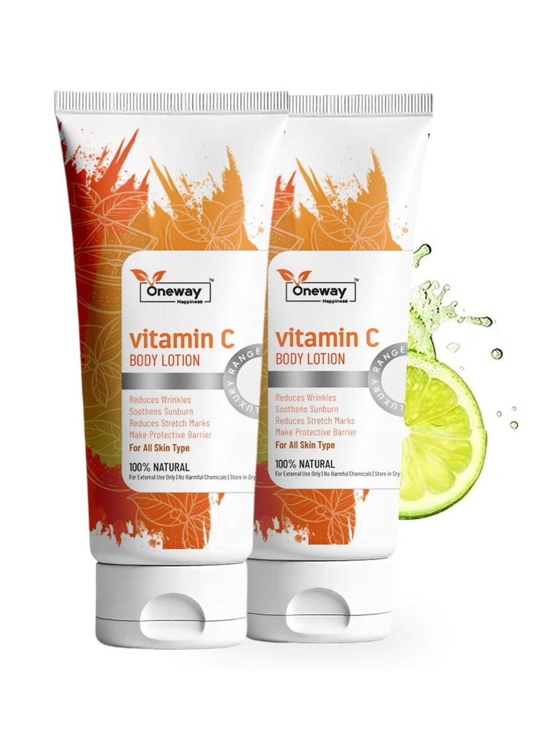 Oneway Happiness Set Of 2 Vitamin C Body Lotion For Radiant & Glowing Skin - 100 ml Each