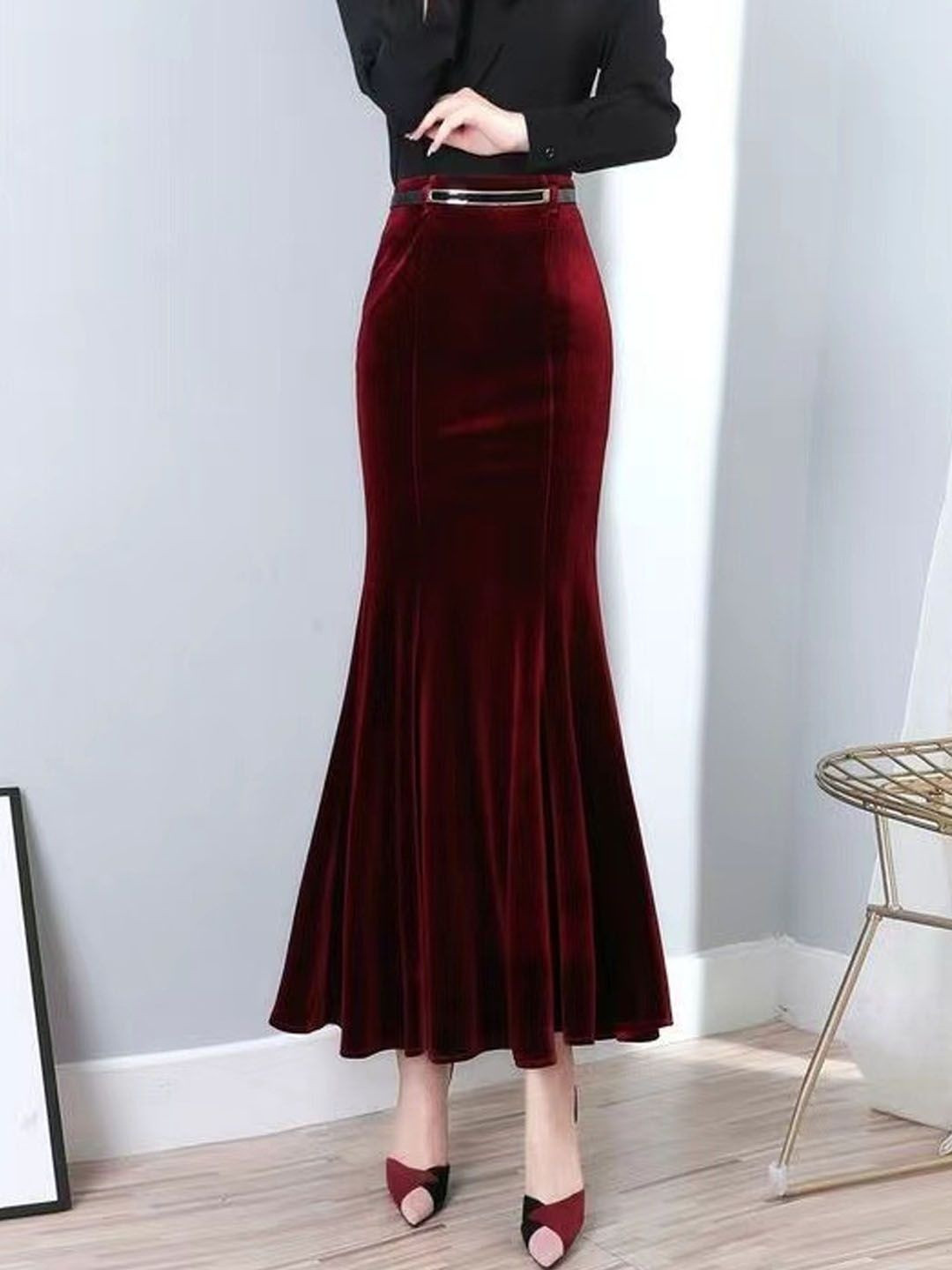 StyleCast Flared Maxi Trendy Pencil Skirt