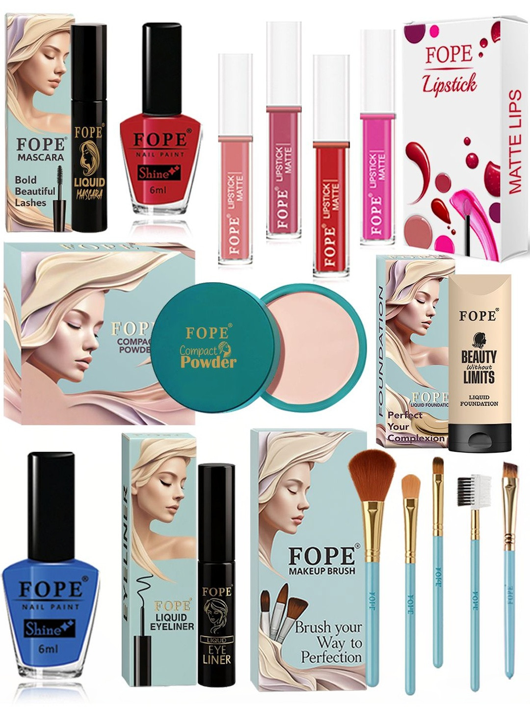 FOPE Set Of 15 Bridal Essential HD Makeup Combo