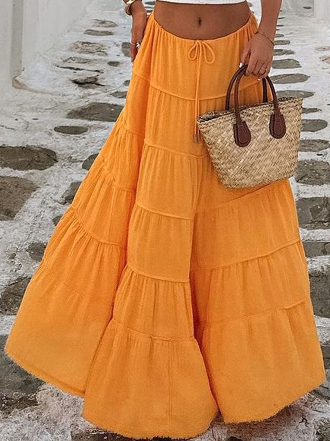 StyleCast Gathered Or Pleated Mid-Rise A-Line Maxi Skirt