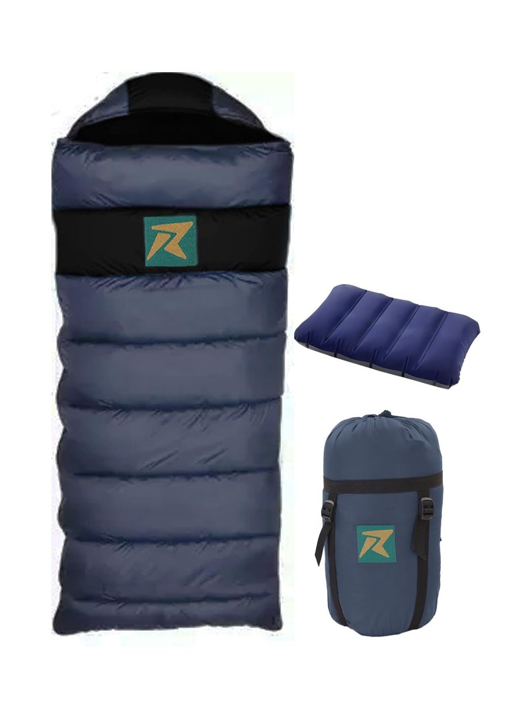 Rocksport Unisex Karakoram Blue & Black Self-Designed Wrap-Roll Warm & Cozy Sleeping Bag
