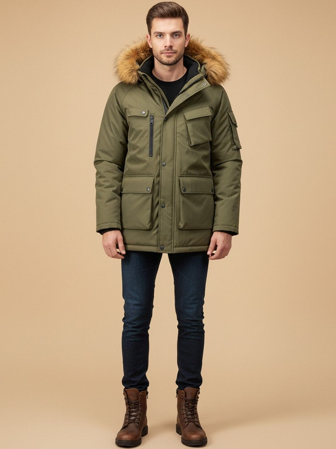 Mast & Harbour Men Hooded Parka Jacket