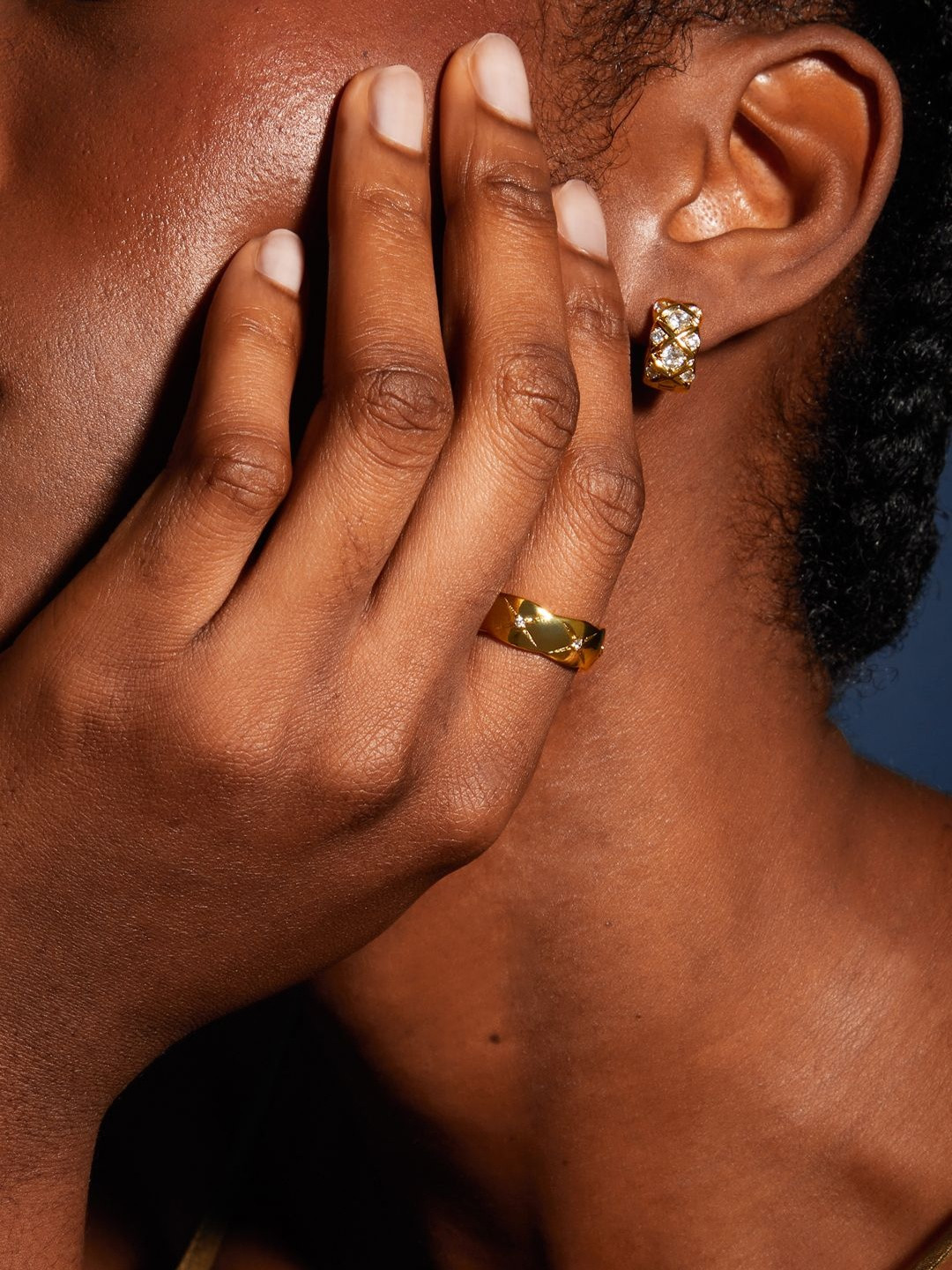 Accessorize 4K Gold Plated & Cubic Zirconia Studded Ring