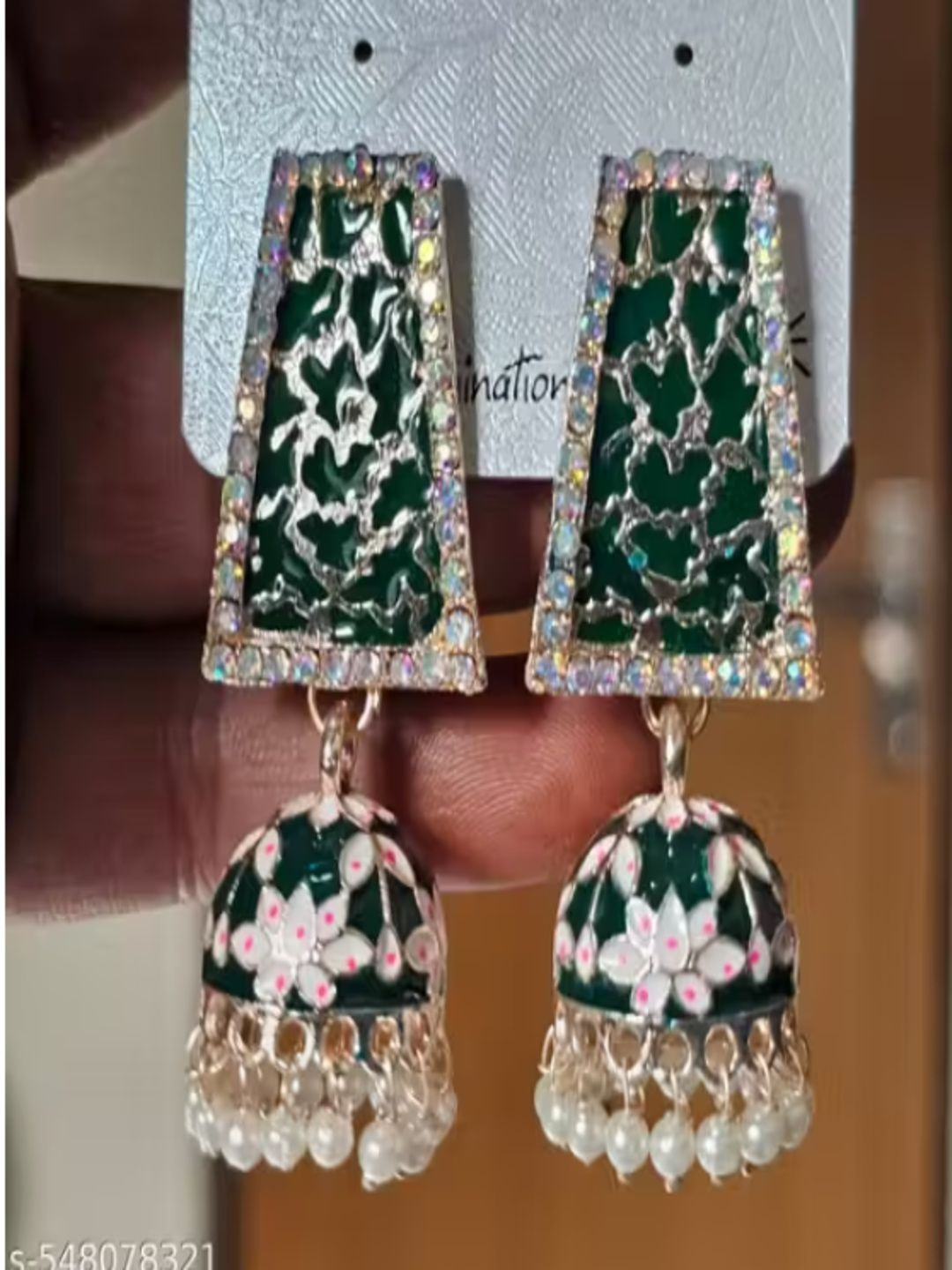 AMOGH Geometric Jhumkas Earrings