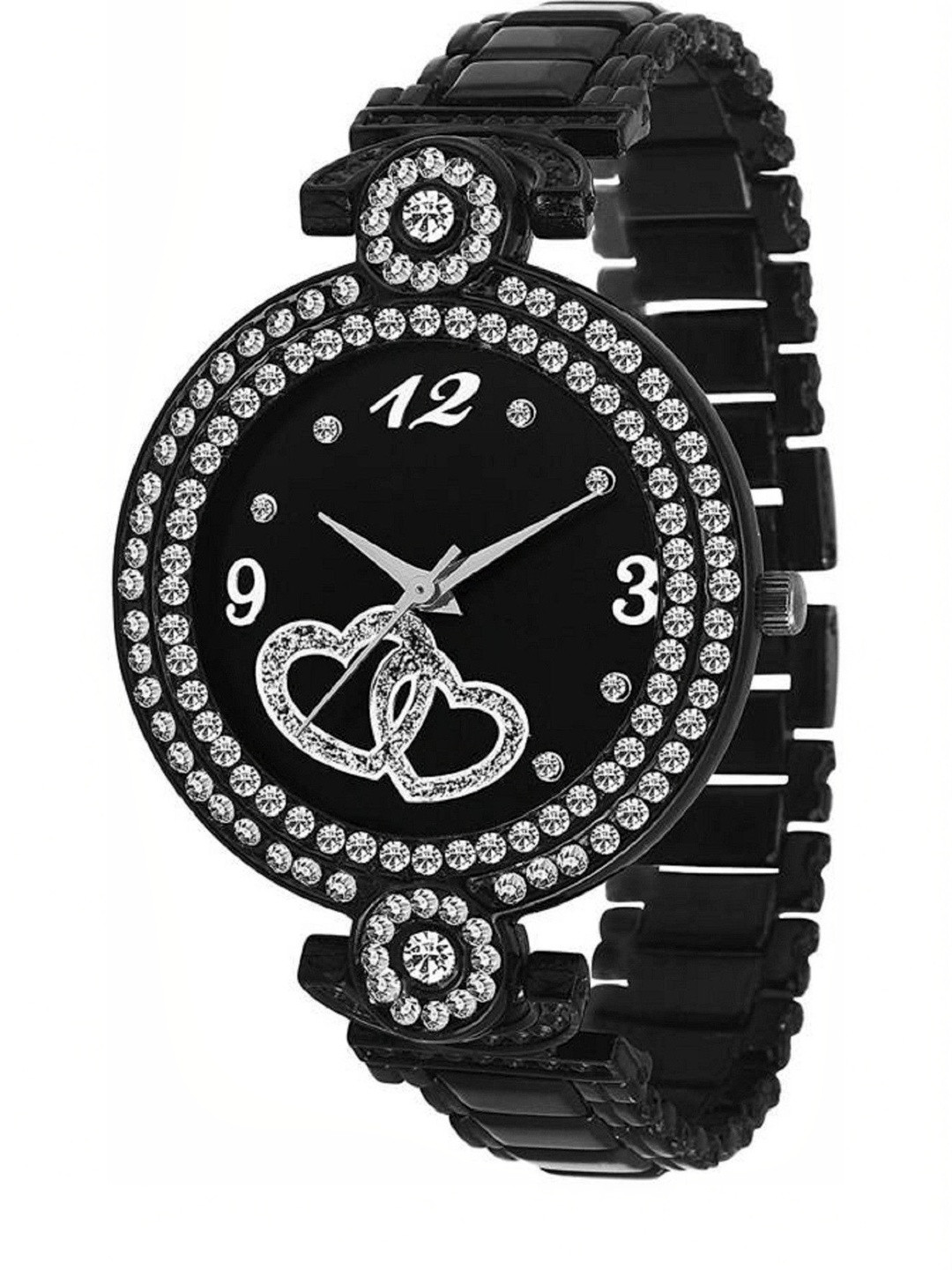 Miss Perfect Unisex Embellished Dial & Bracelet Style Straps Analogue Watch q120