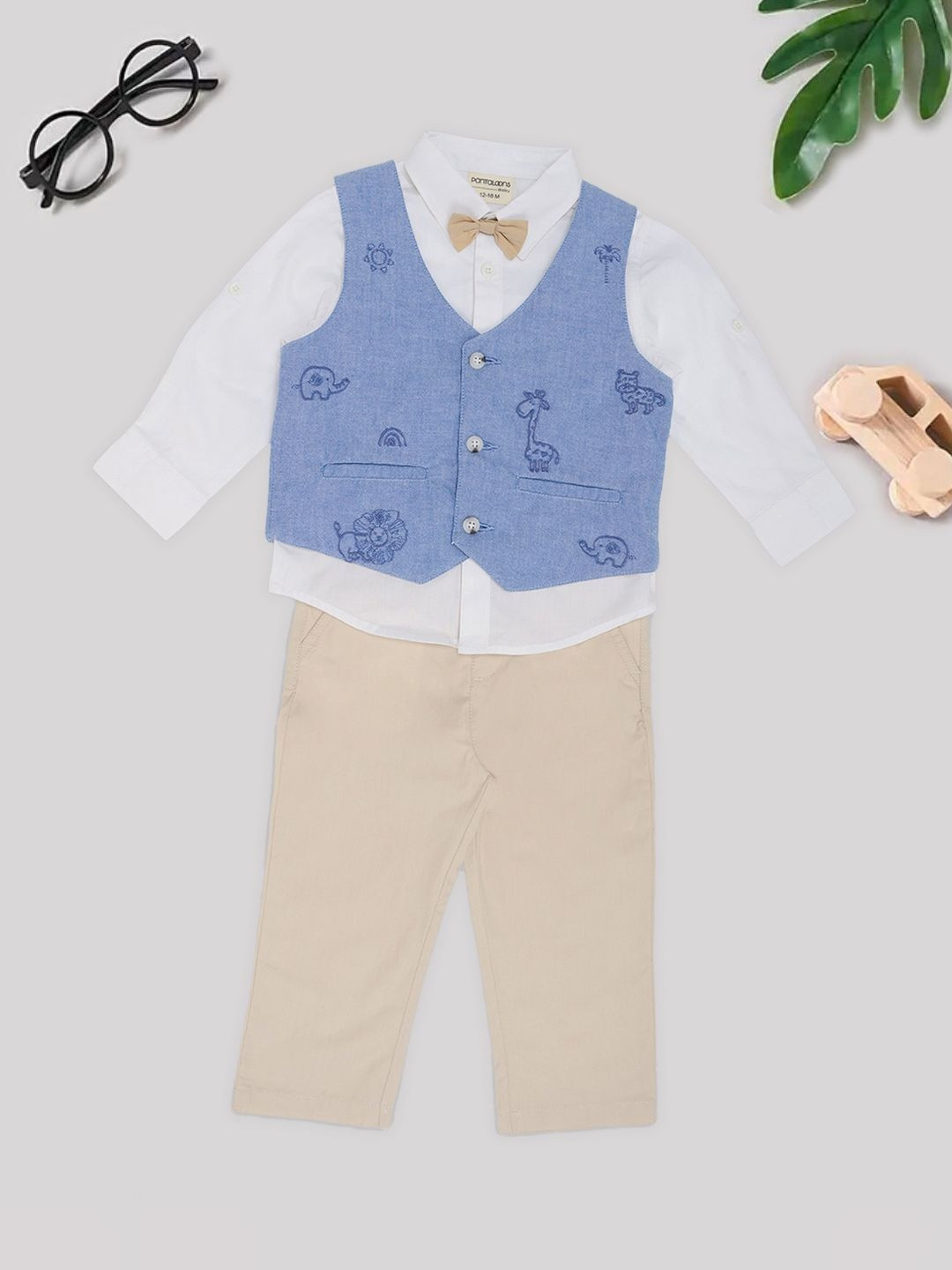 Pantaloons Baby Shirt Trousers & Waistcoat