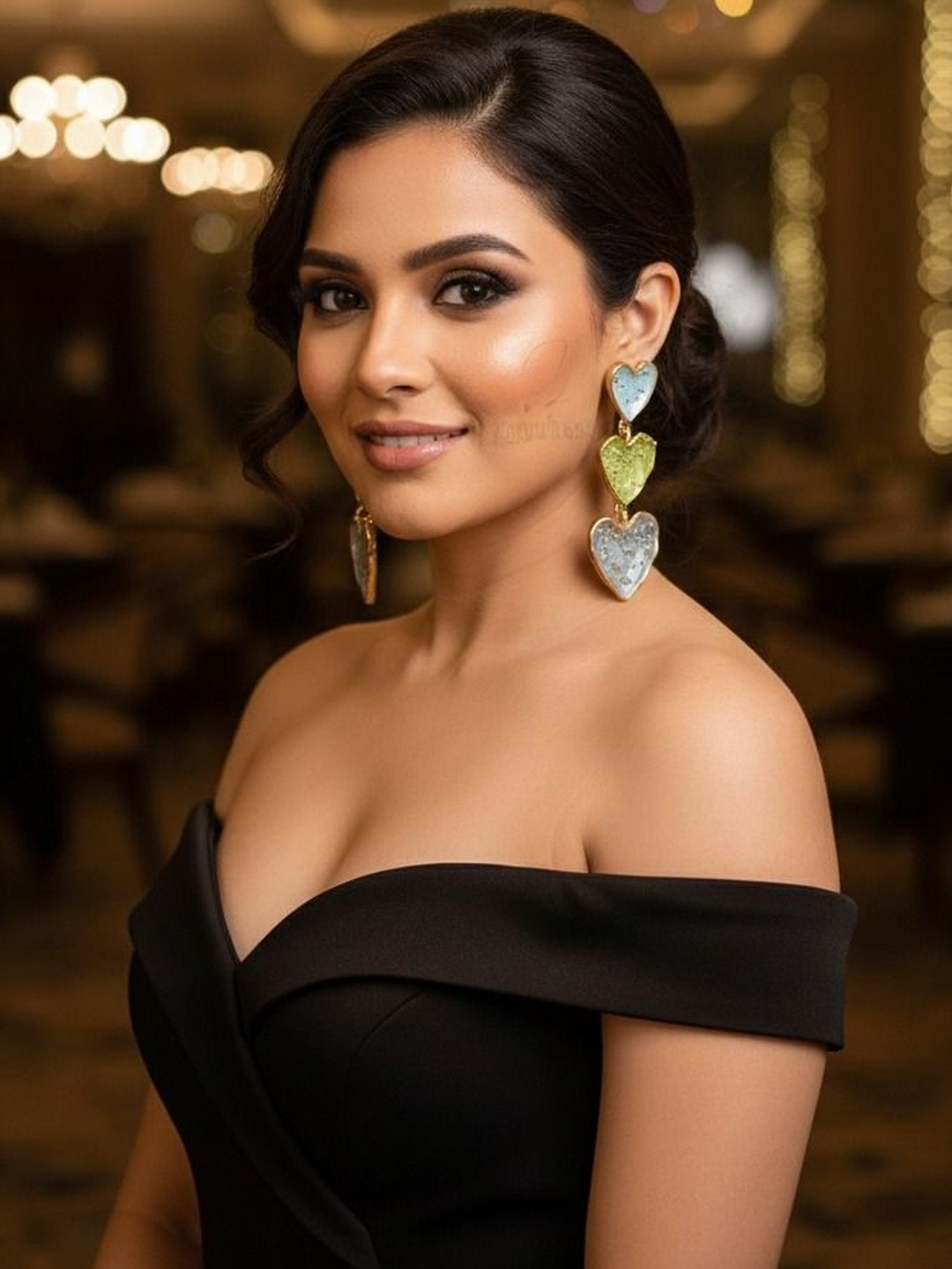 MODE & MINIMAL Heart Shaped Drop Earrings