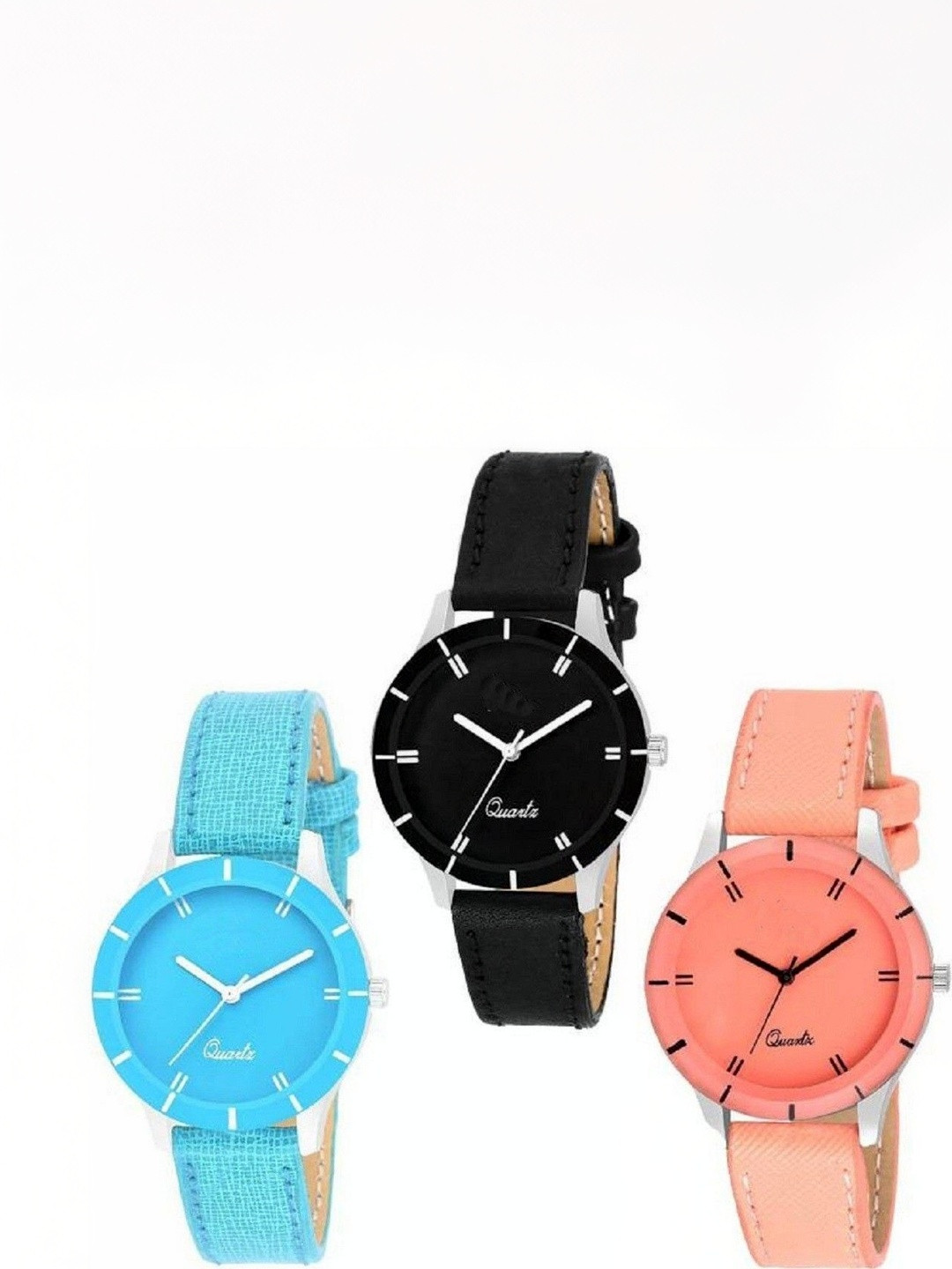 Miss Perfect Set of 3 Women Dial & Straps Analogue Watches D1055