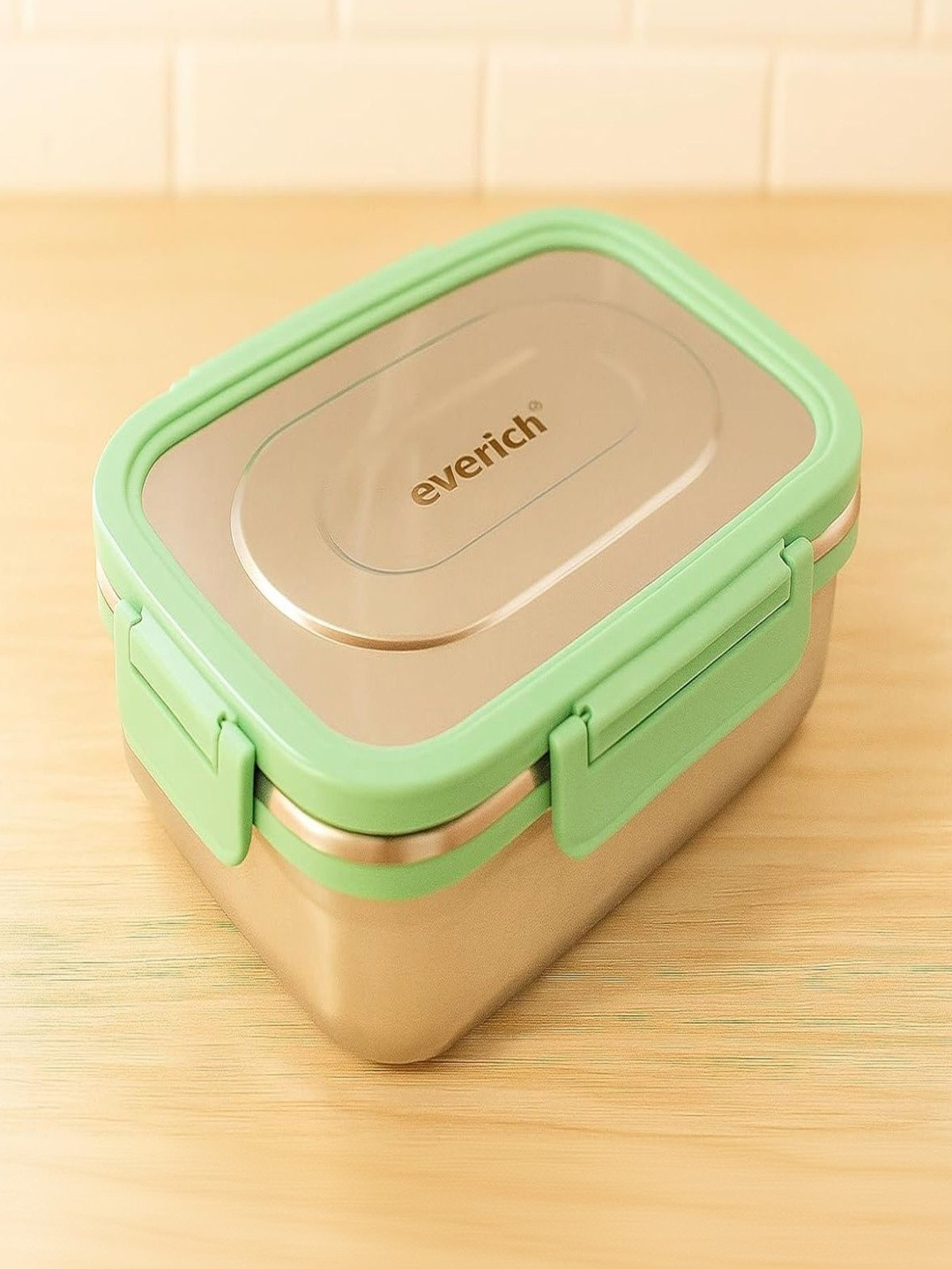 METKING Green Stainless Steel Dishwasher Safe 2 Pieces Lunch Box