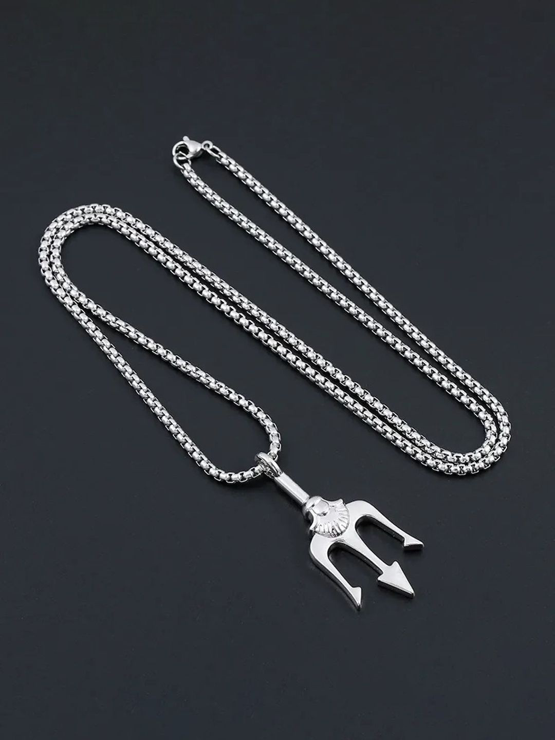 FIMBUL Trishul-Shaped Pendant With Chain