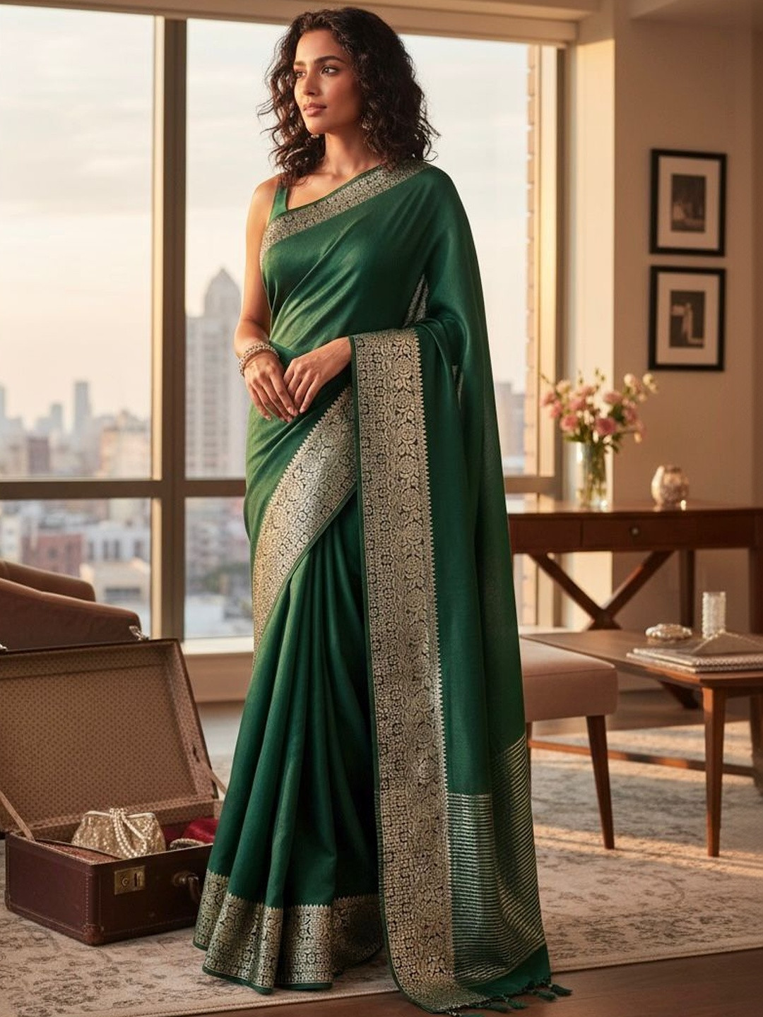 D tales Women Woven Design Zari Saree