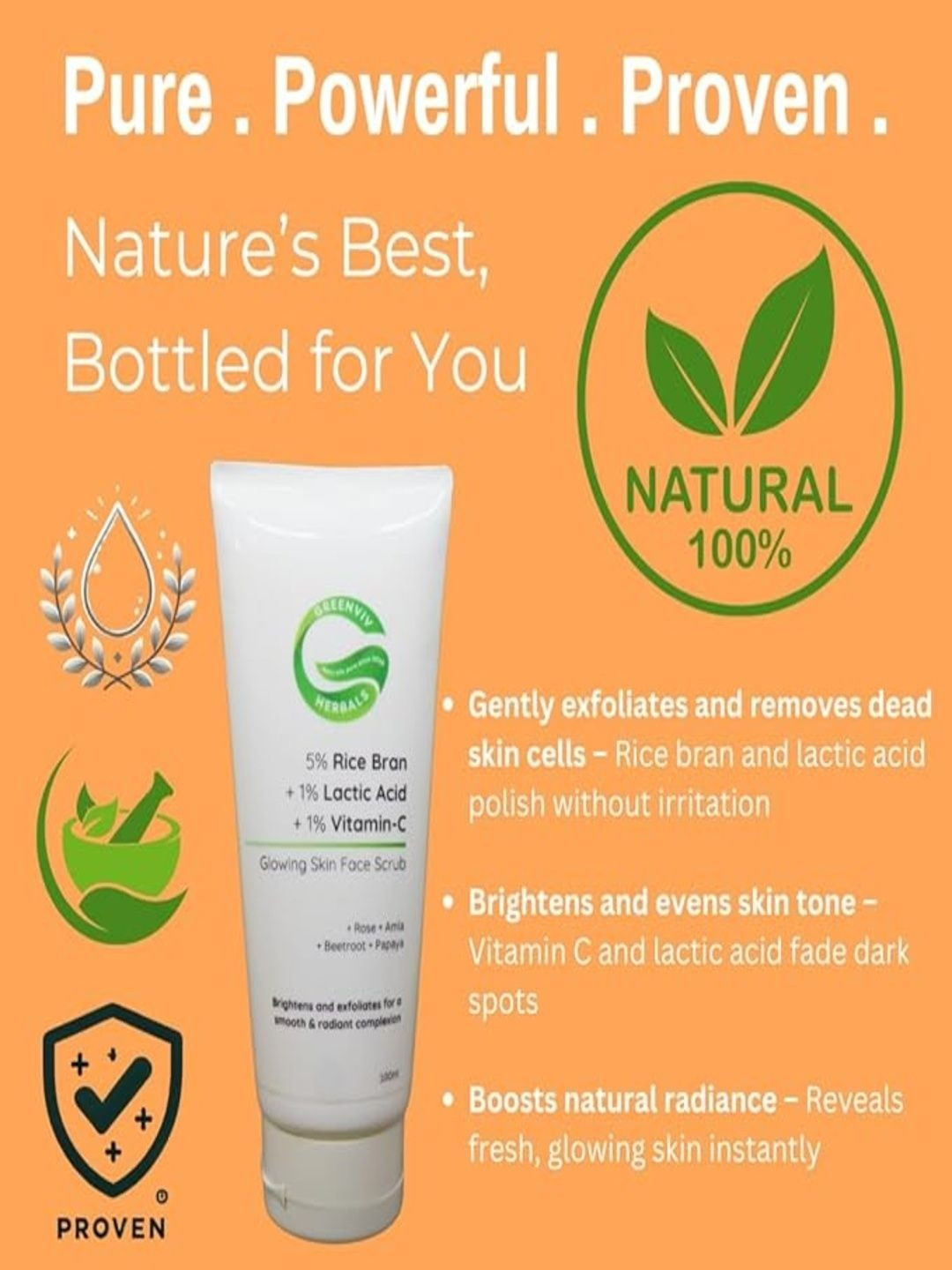 Greenviv Rice Bran Face Scrub- 100 g