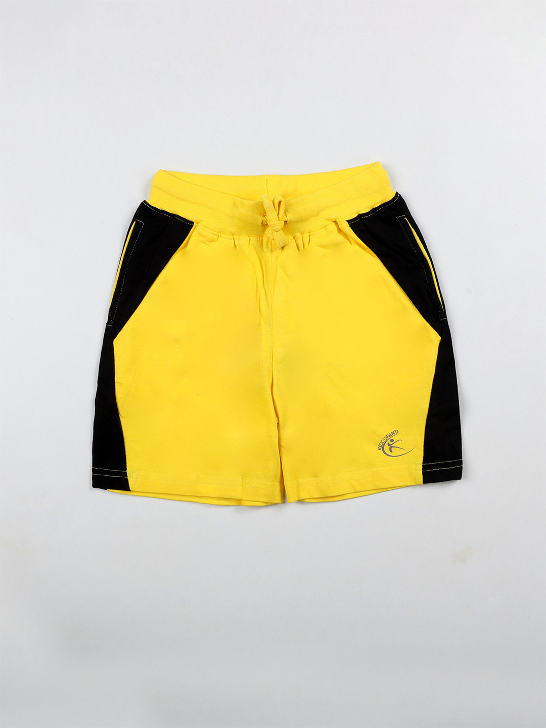 KiddoPanti Boys Yellow Colorblocked Shorts